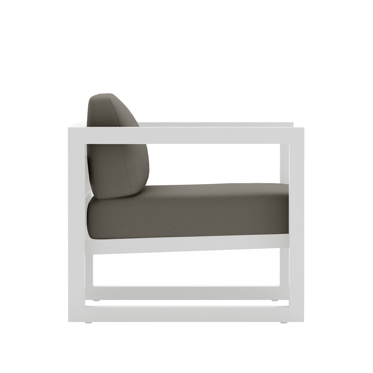 Avion Club Chair#Finish_White#Fabric_Canvas Charcoal