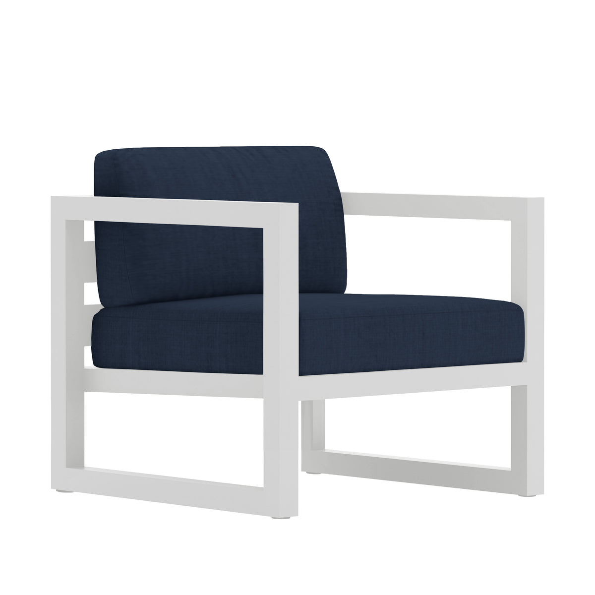 Avion Club Chair#Finish_White#Fabric_Spectrum Indigo