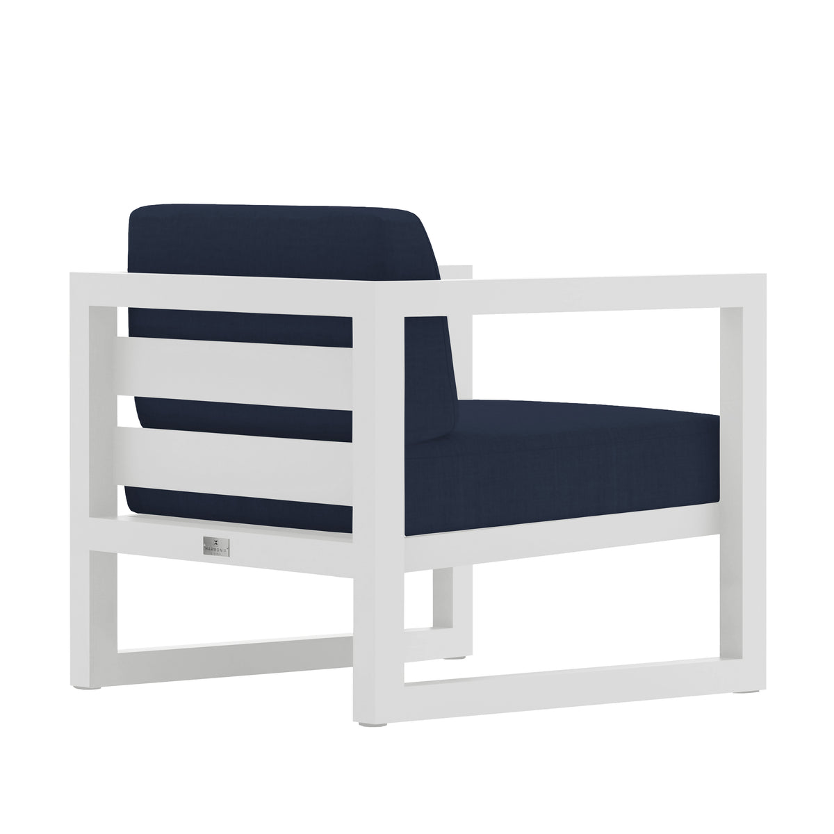 Avion Club Chair#Finish_White#Fabric_Spectrum Indigo