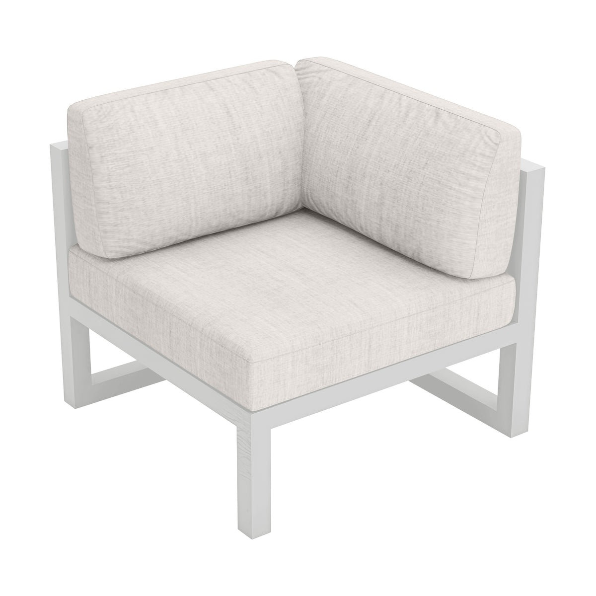 Avion Corner Section#Finish_White#Fabric_Cast Silver