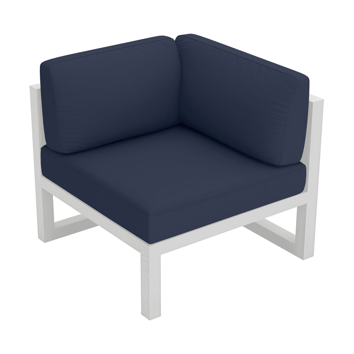 Avion Corner Section#Finish_White#Fabric_Spectrum Indigo