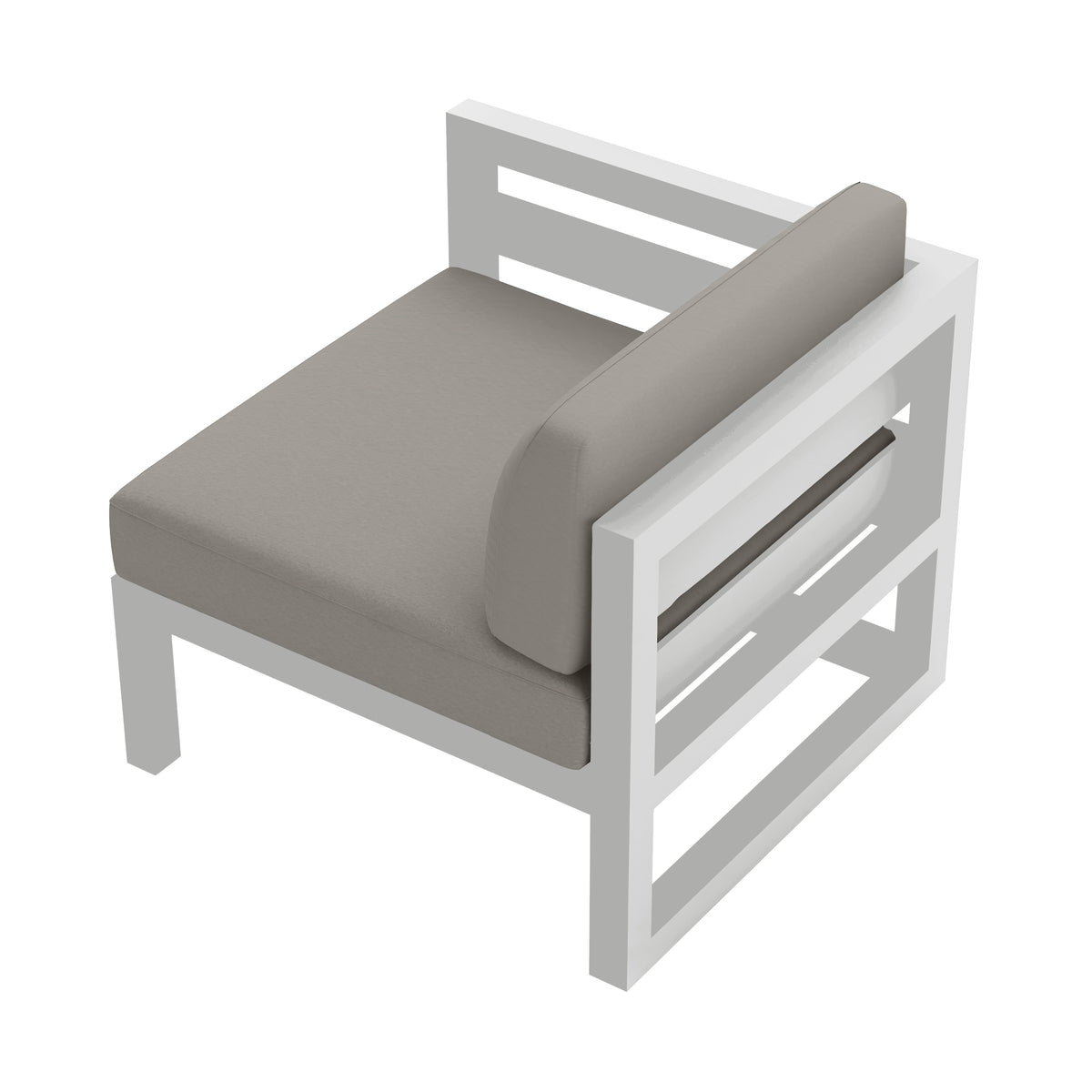 Avion Left Arm Section#Finish_White#Fabric_Canvas Charcoal
