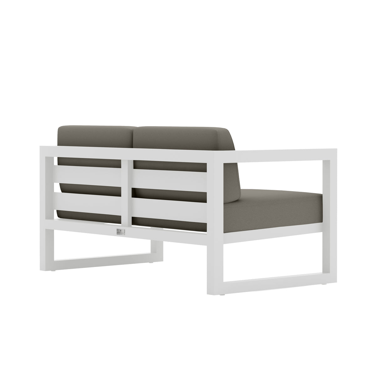 Avion Loveseat#Finish_White#Fabric_Canvas Charcoal