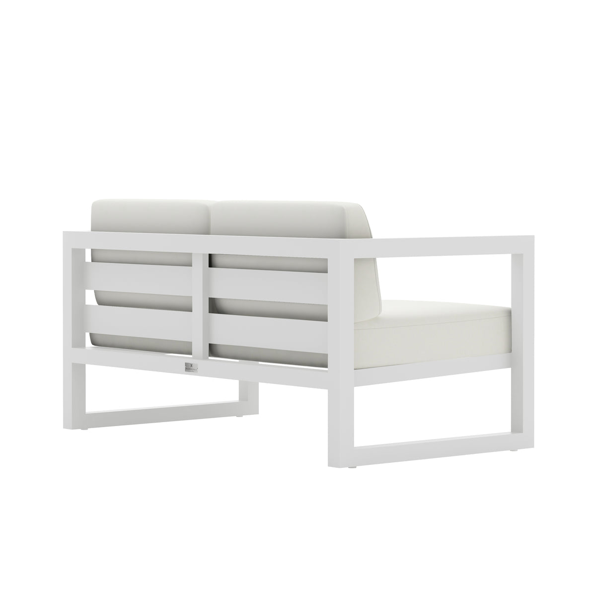Avion Loveseat#Finish_White#Fabric_Canvas Natural