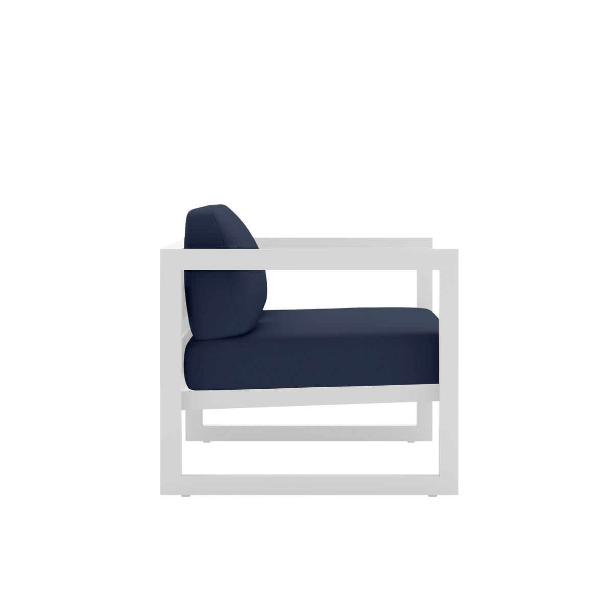 Avion Loveseat#Finish_White#Fabric_Spectrum Indigo