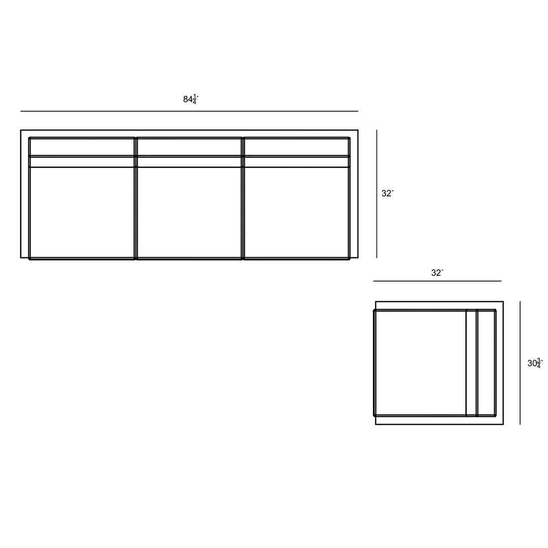 Avion 2 Piece Aluminum Sofa Set