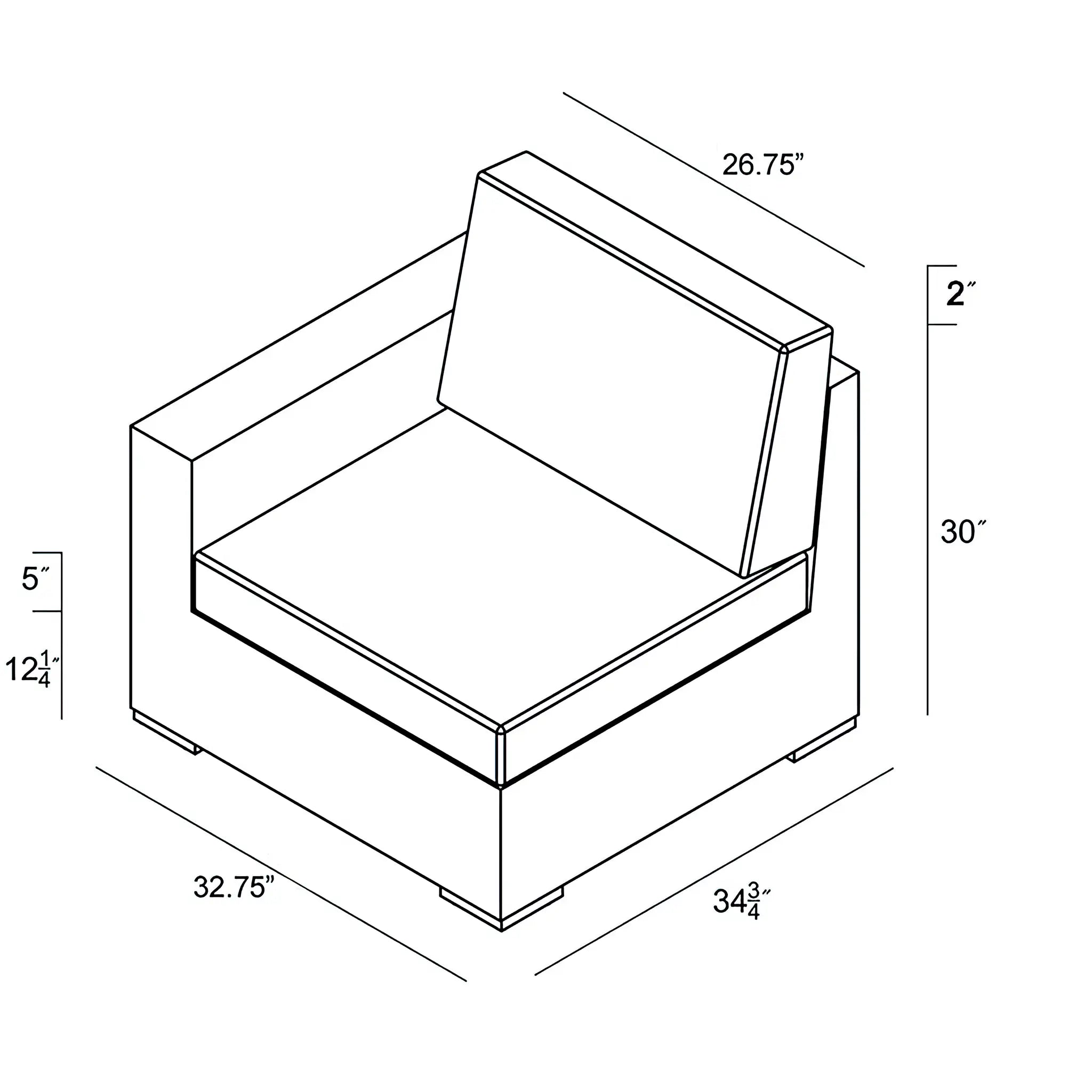 Harmonia Living Dune Aluminum Left Arm Section 33