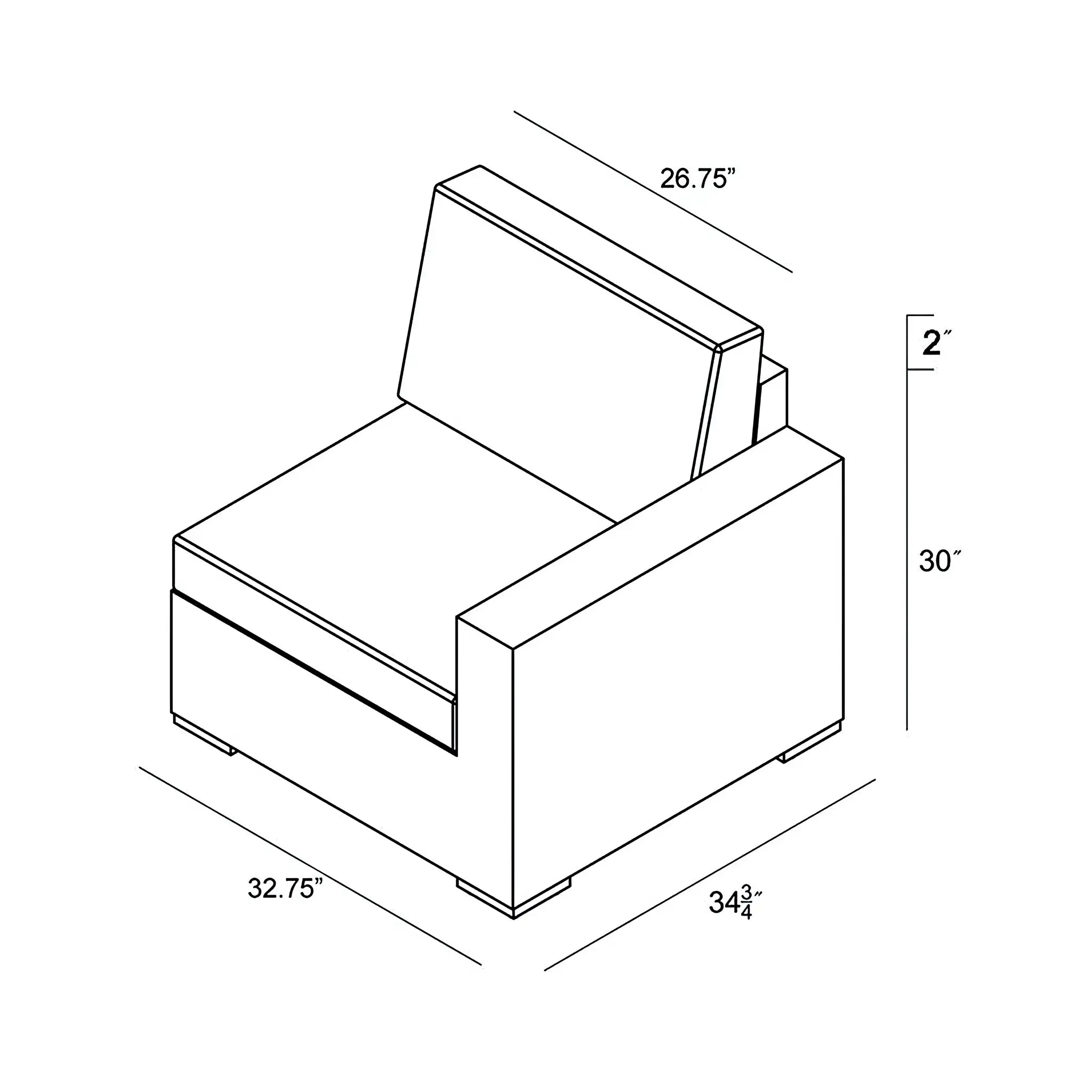 Harmonia Living Dune Aluminum Right Arm Section 33