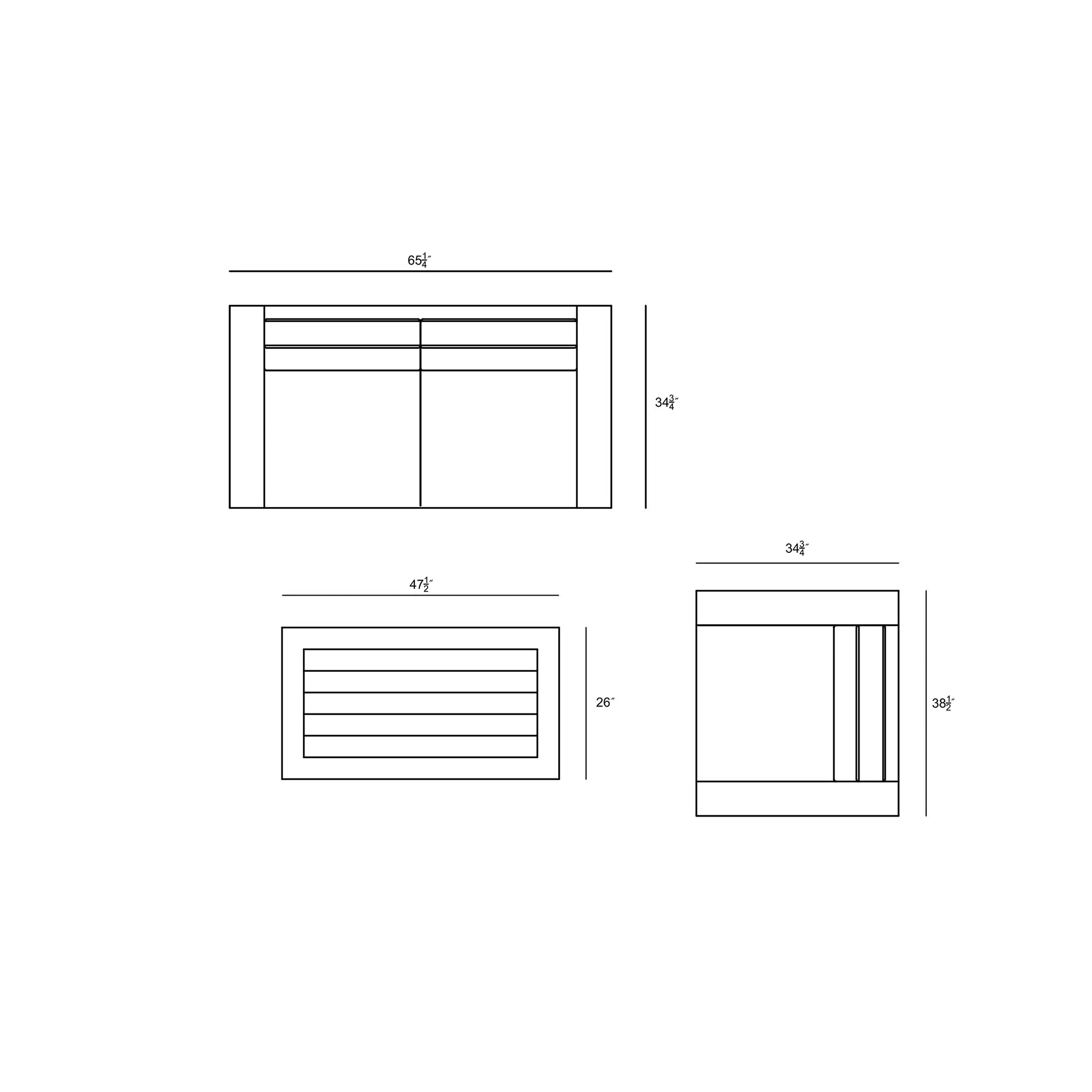 Harmonia Living Dune Teak 3 Piece Aluminum Loveseat Set 89