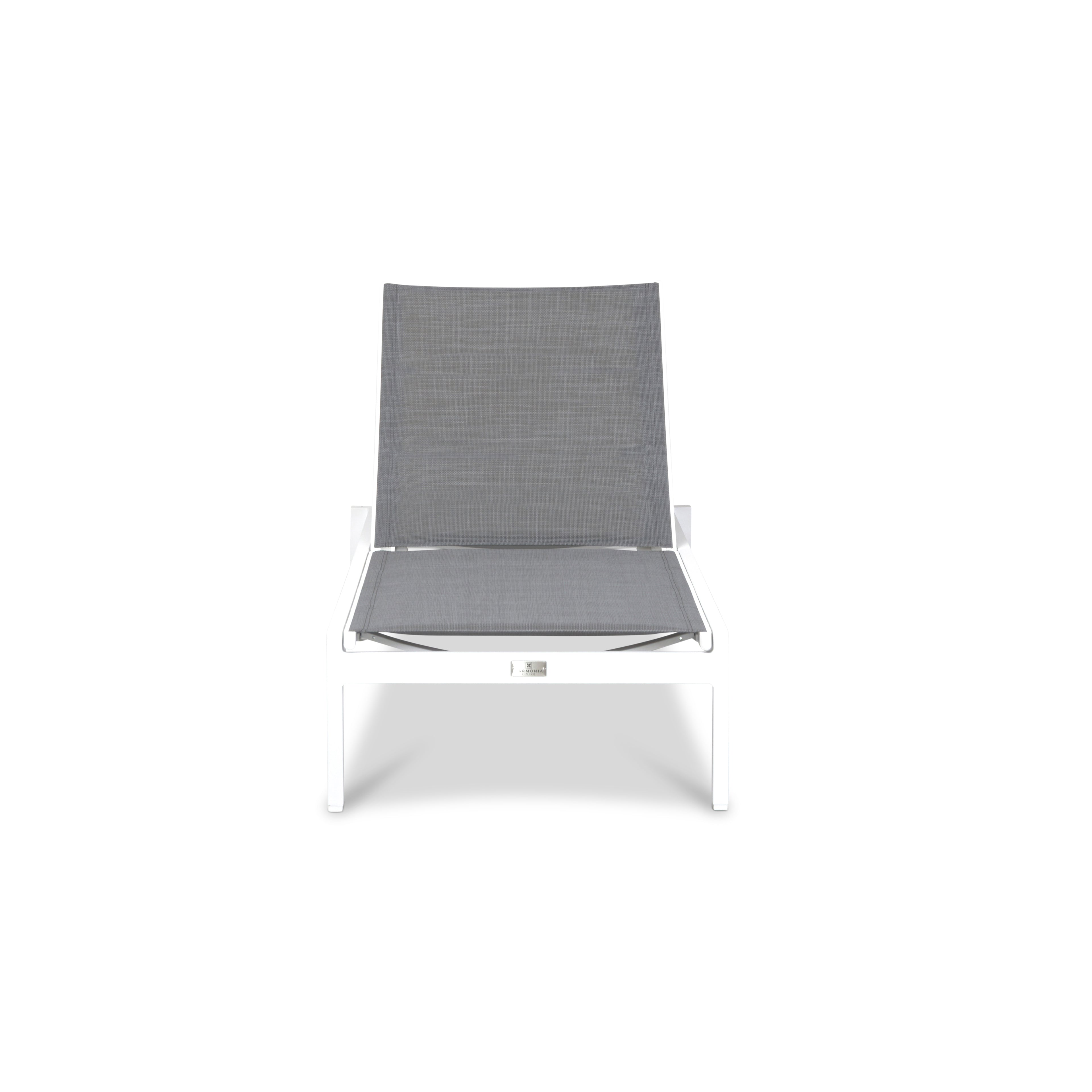 Lift Aluminum Reclining Chaise Lounge#Finish_White