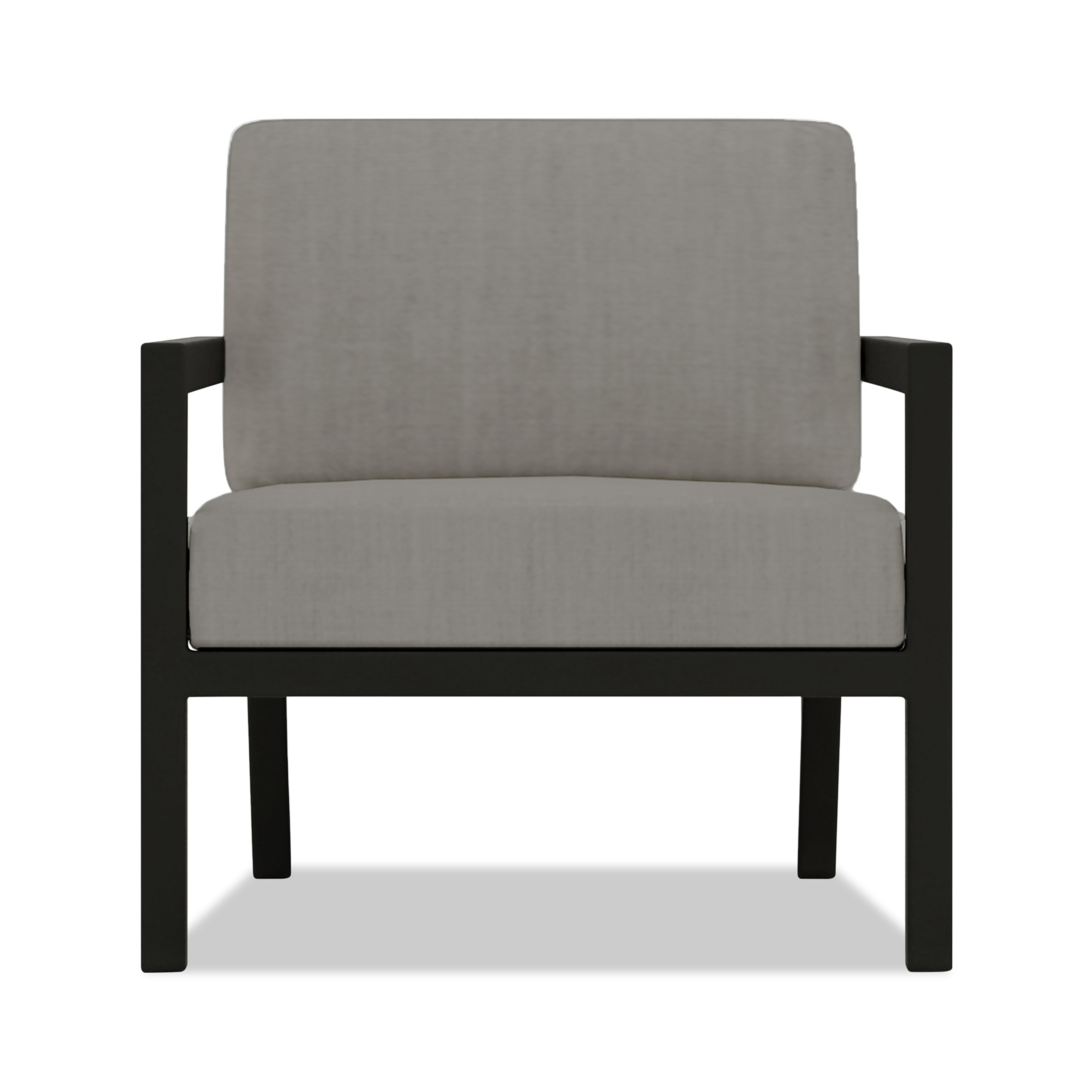 Pacifica Aluminum Club Chair#Finish_Black#Fabric_Canvas Charcoal
