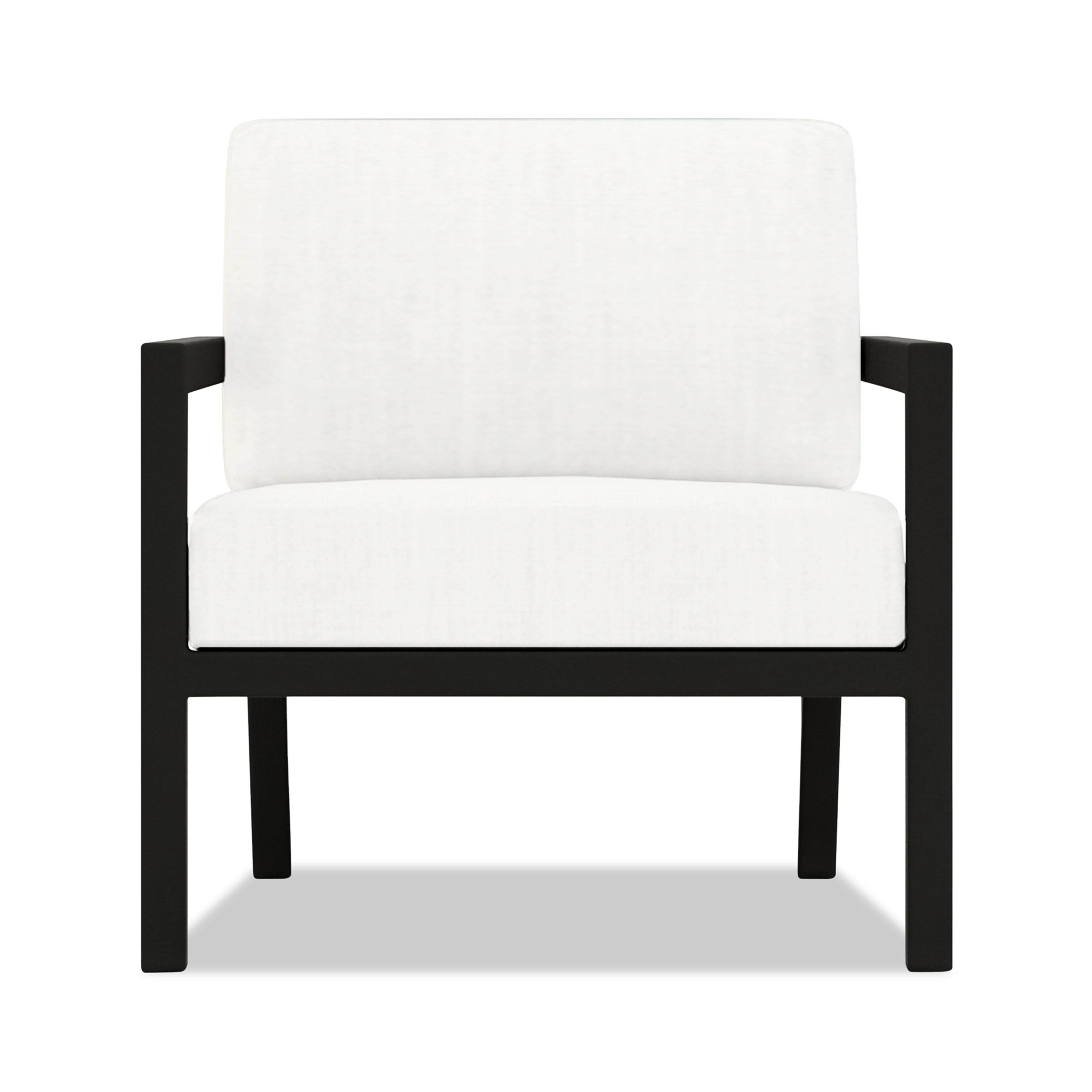 Pacifica Aluminum Club Chair#Finish_Black#Fabric_Canvas Natural
