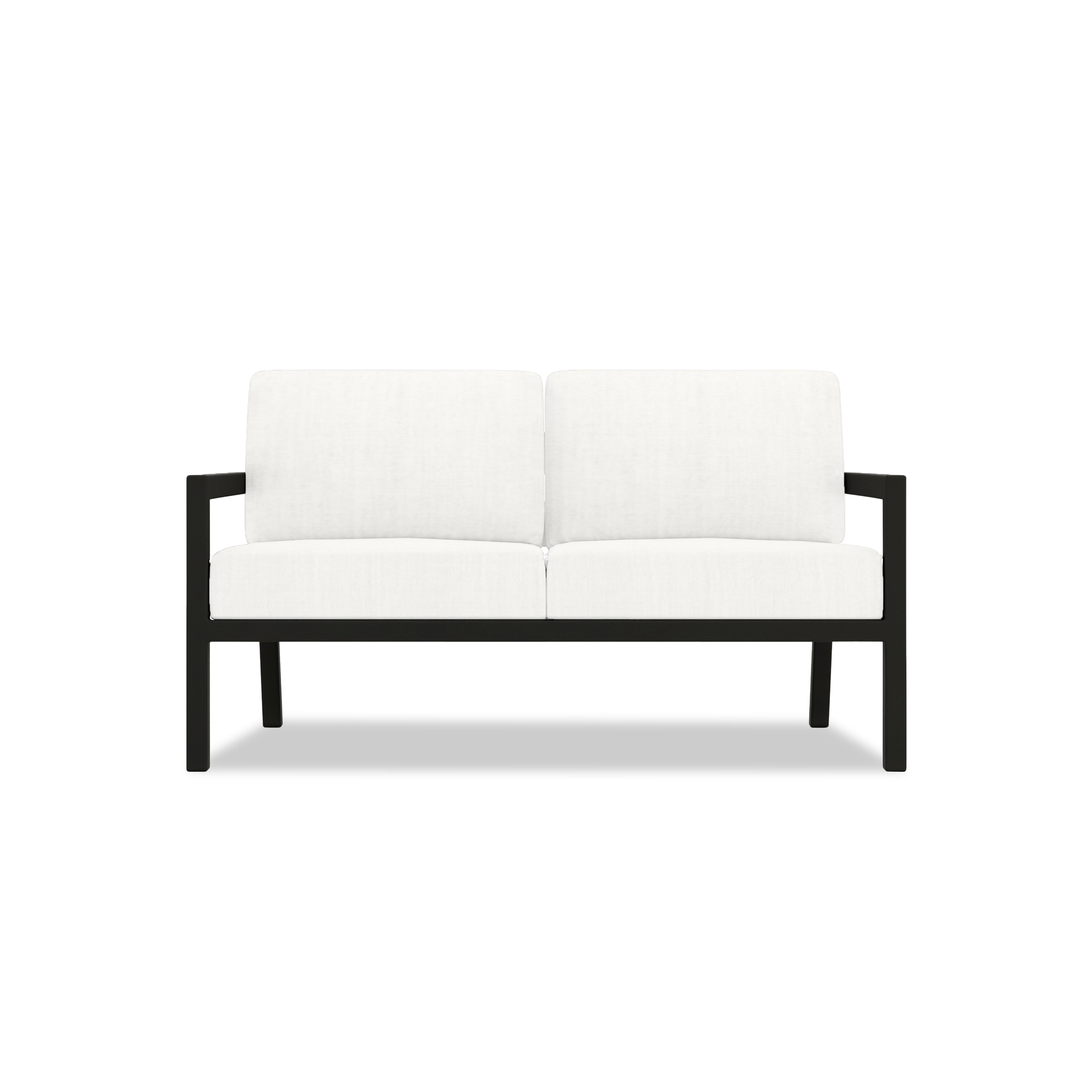 Pacifica Loveseat Aluminum#Finish_Black#Fabric_Canvas Natural