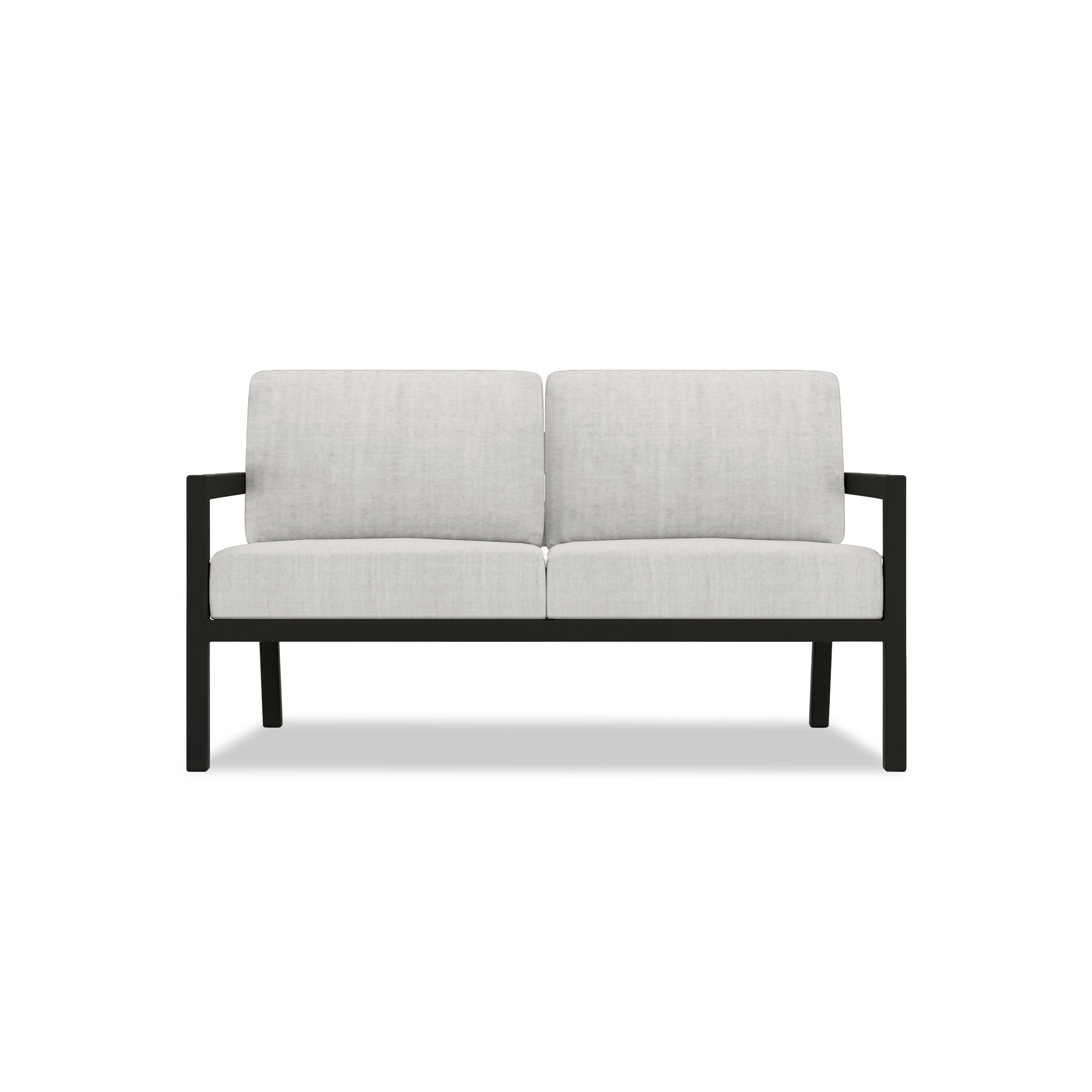 Pacifica Loveseat Aluminum#Finish_Black#Fabric_Cast Silver