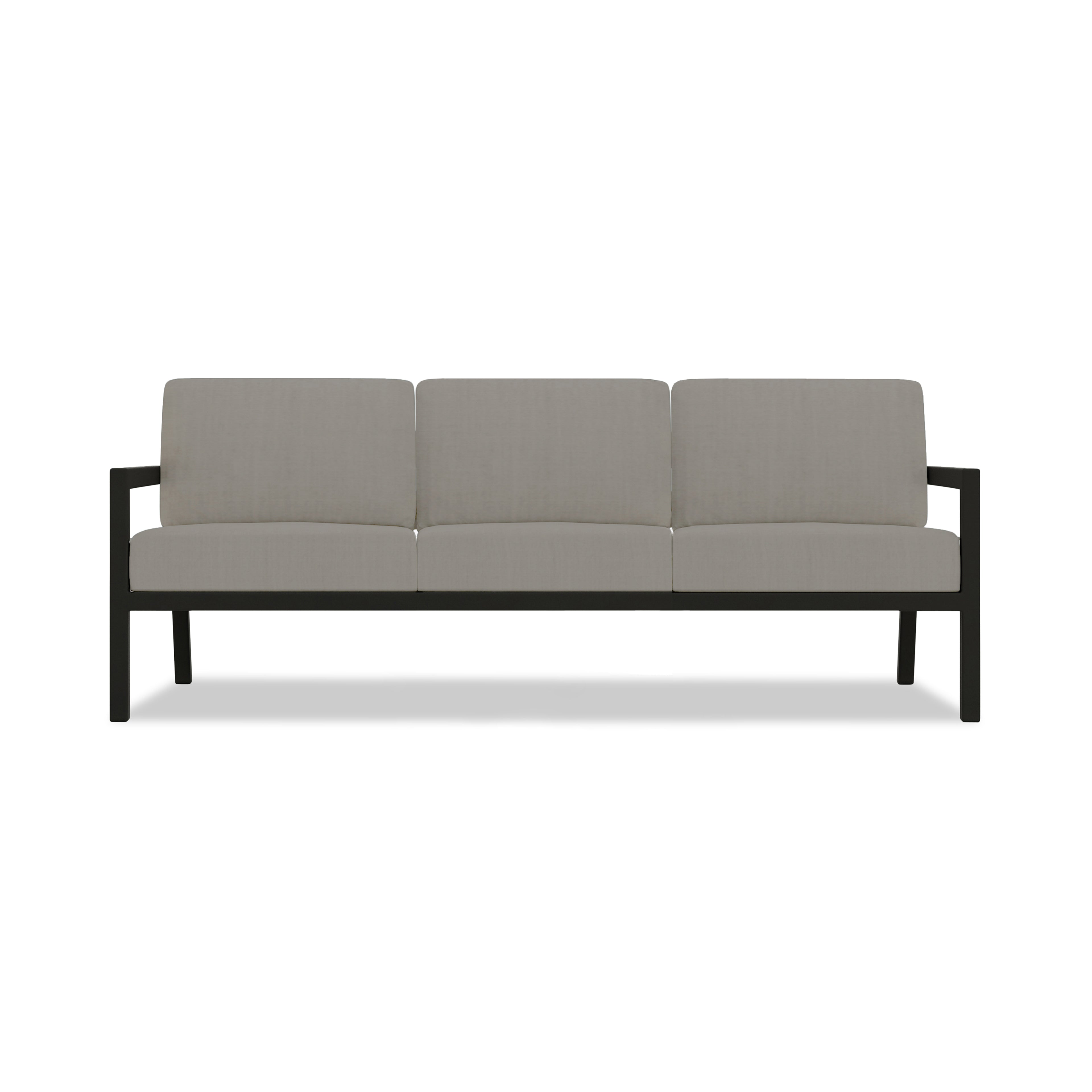 Pacifica Aluminum Sofa#Finish_Black#Fabric_Canvas Charcoal