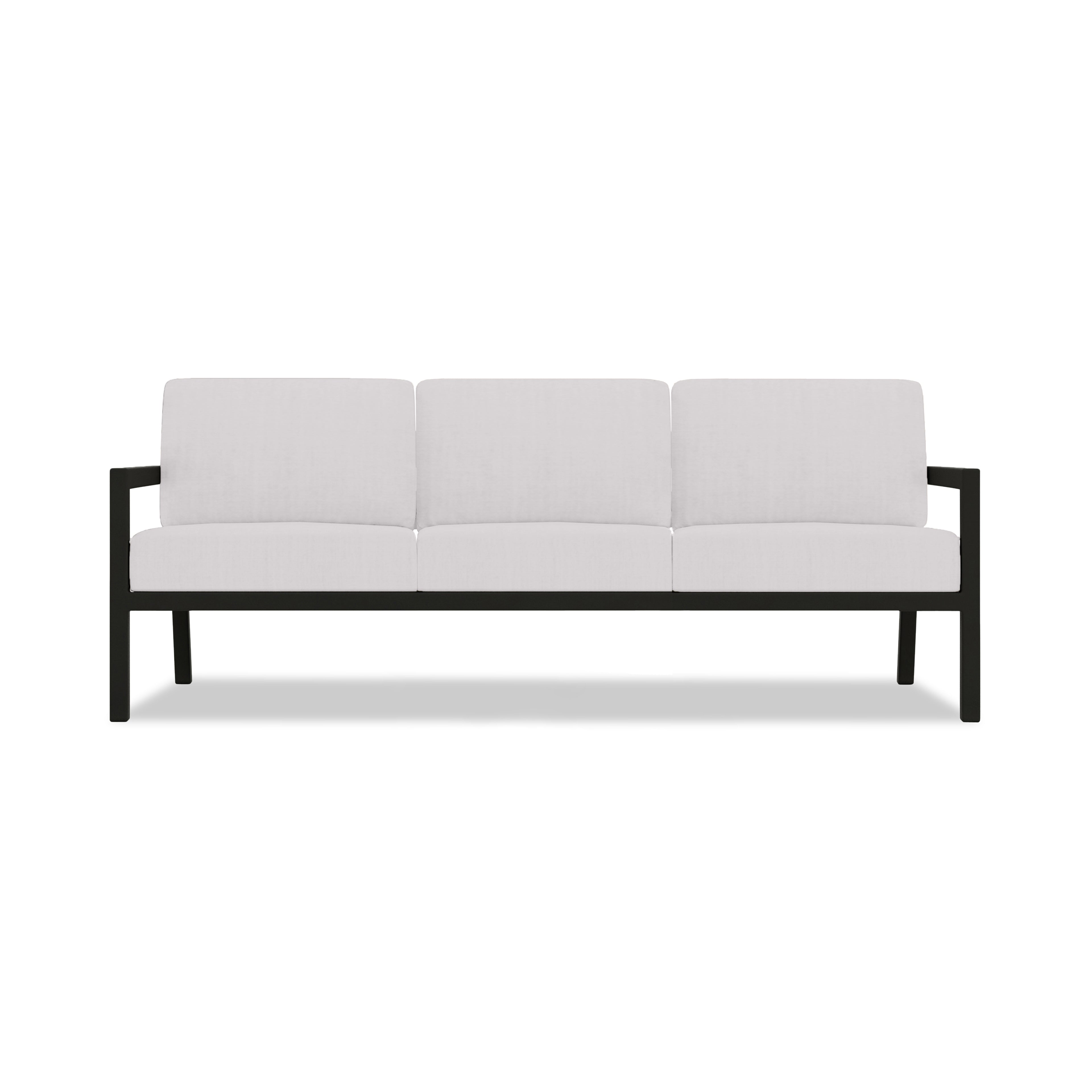 Pacifica Aluminum Sofa#Finish_Black#Fabric_Cast Silver