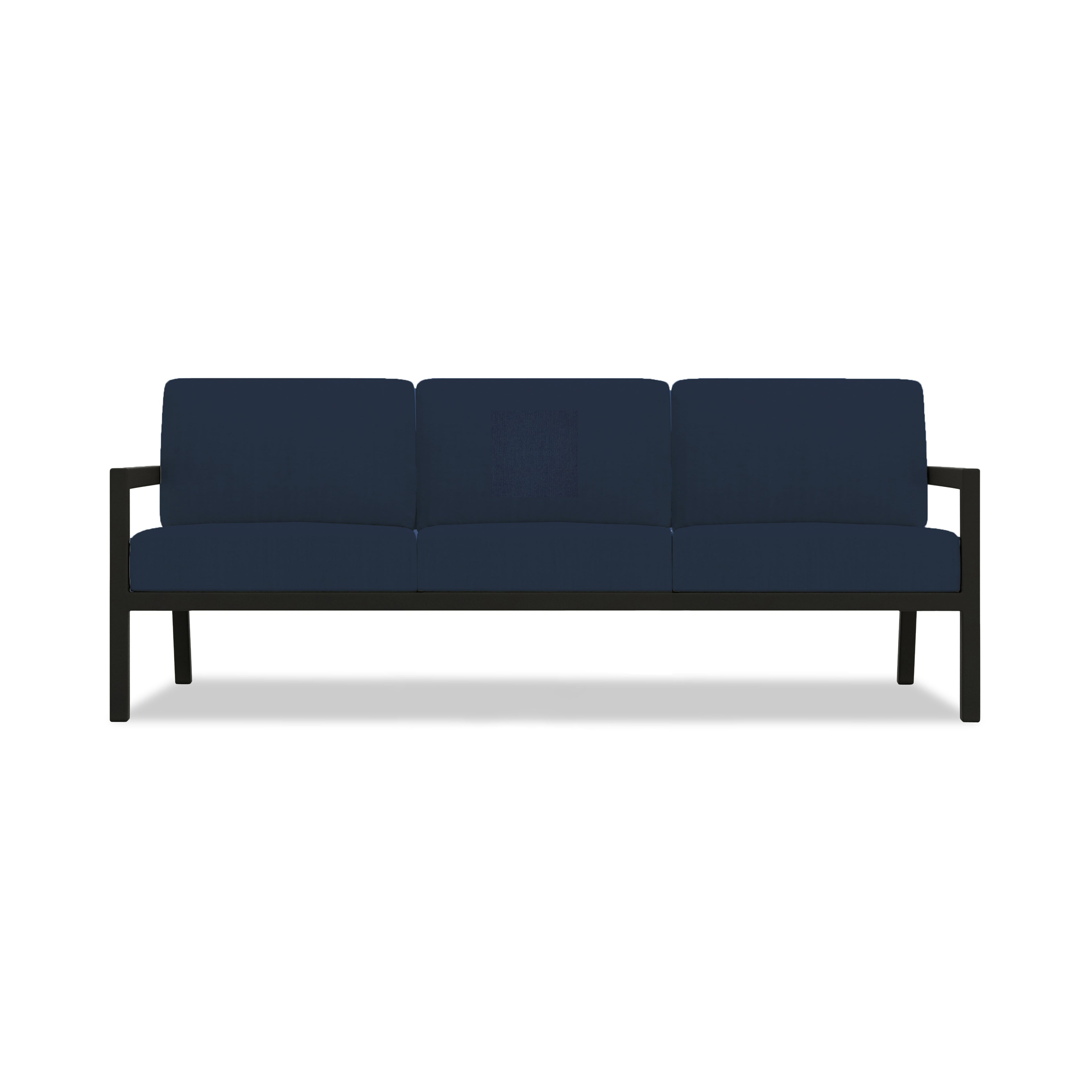 Pacifica Aluminum Sofa#Finish_Black#Fabric_Spectrum Indigo