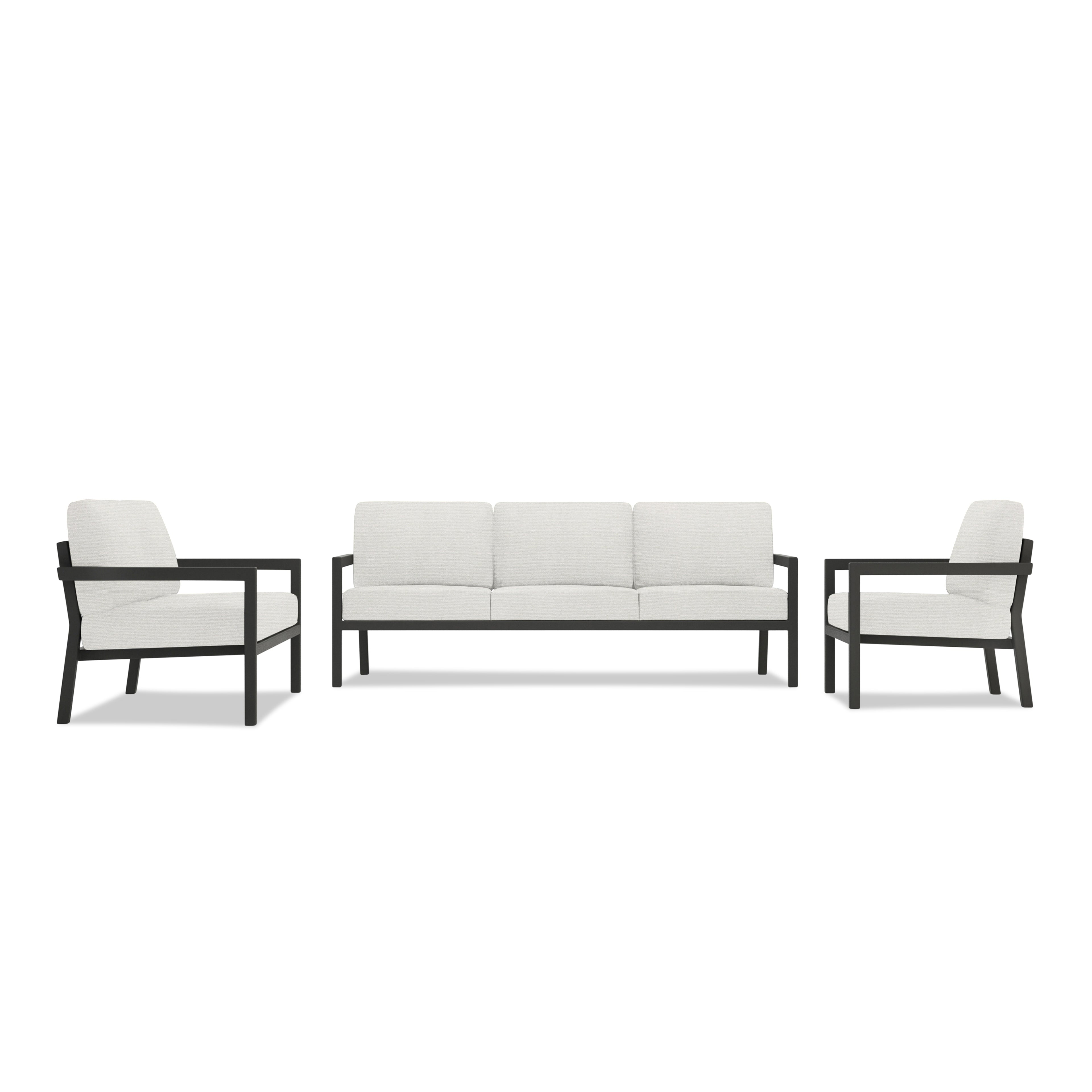 Pacifica 3 Piece Sofa Loveseat Set#Finish_Slate#Fabric_Canvas Natural