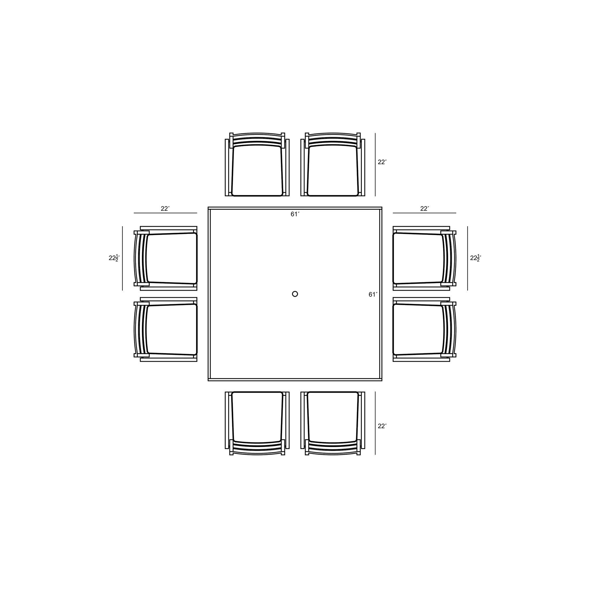 Harmonia Living Pacifica 9 Piece Aluminum Square Dining Set - Slate 53