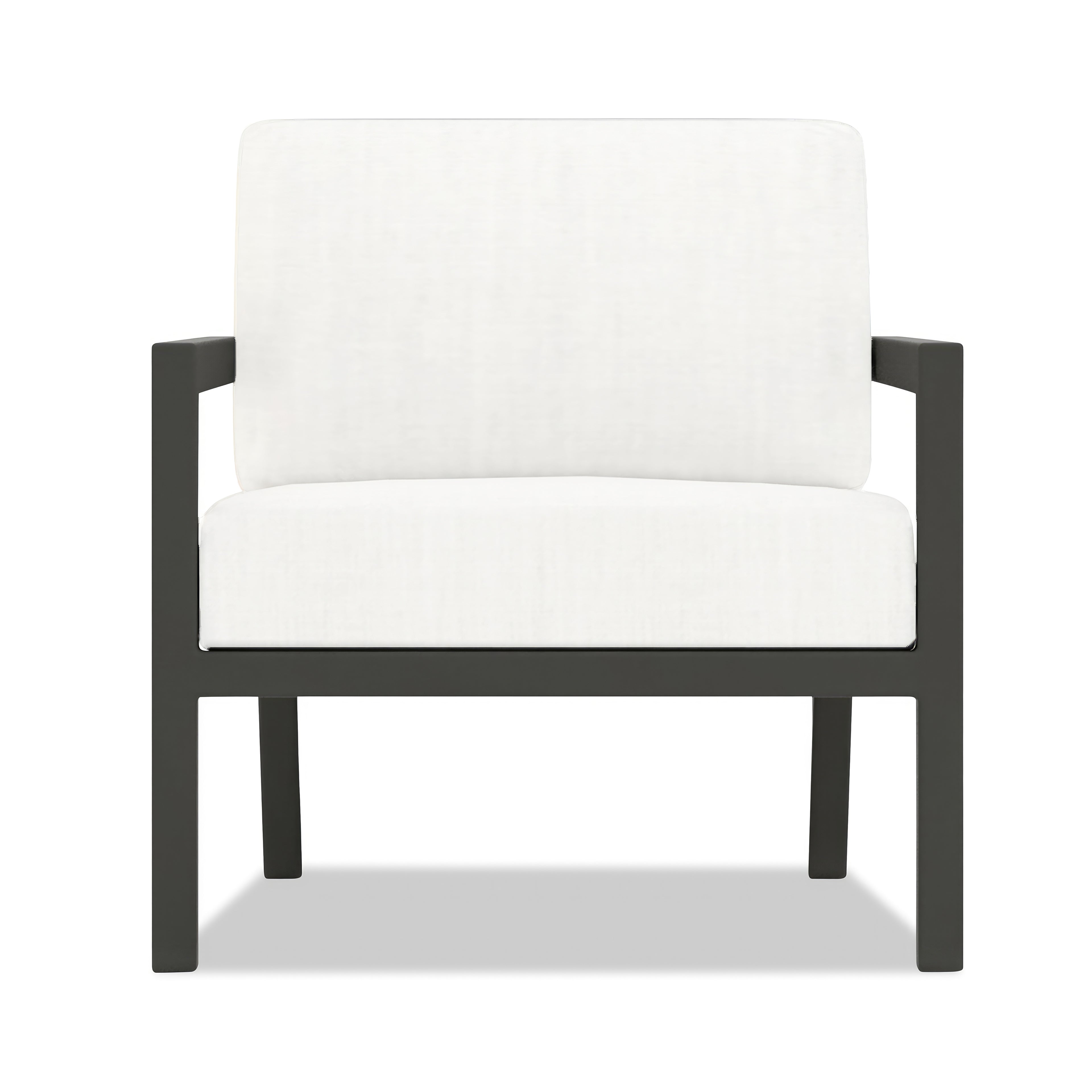 Pacifica Aluminum Club Chair#Finish_Slate#Fabric_Canvas Natural