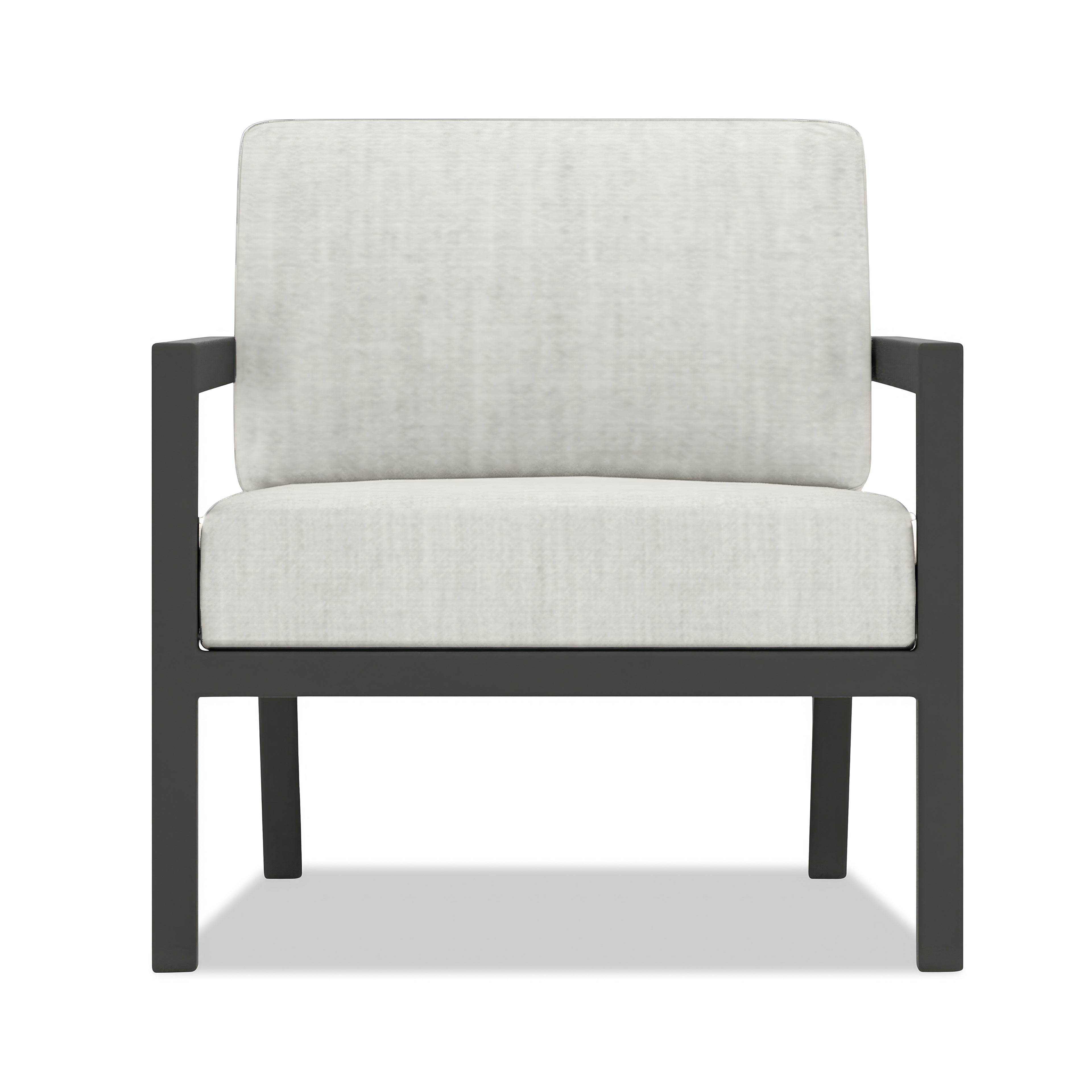 Pacifica Aluminum Club Chair#Finish_Slate#Fabric_Cast Silver