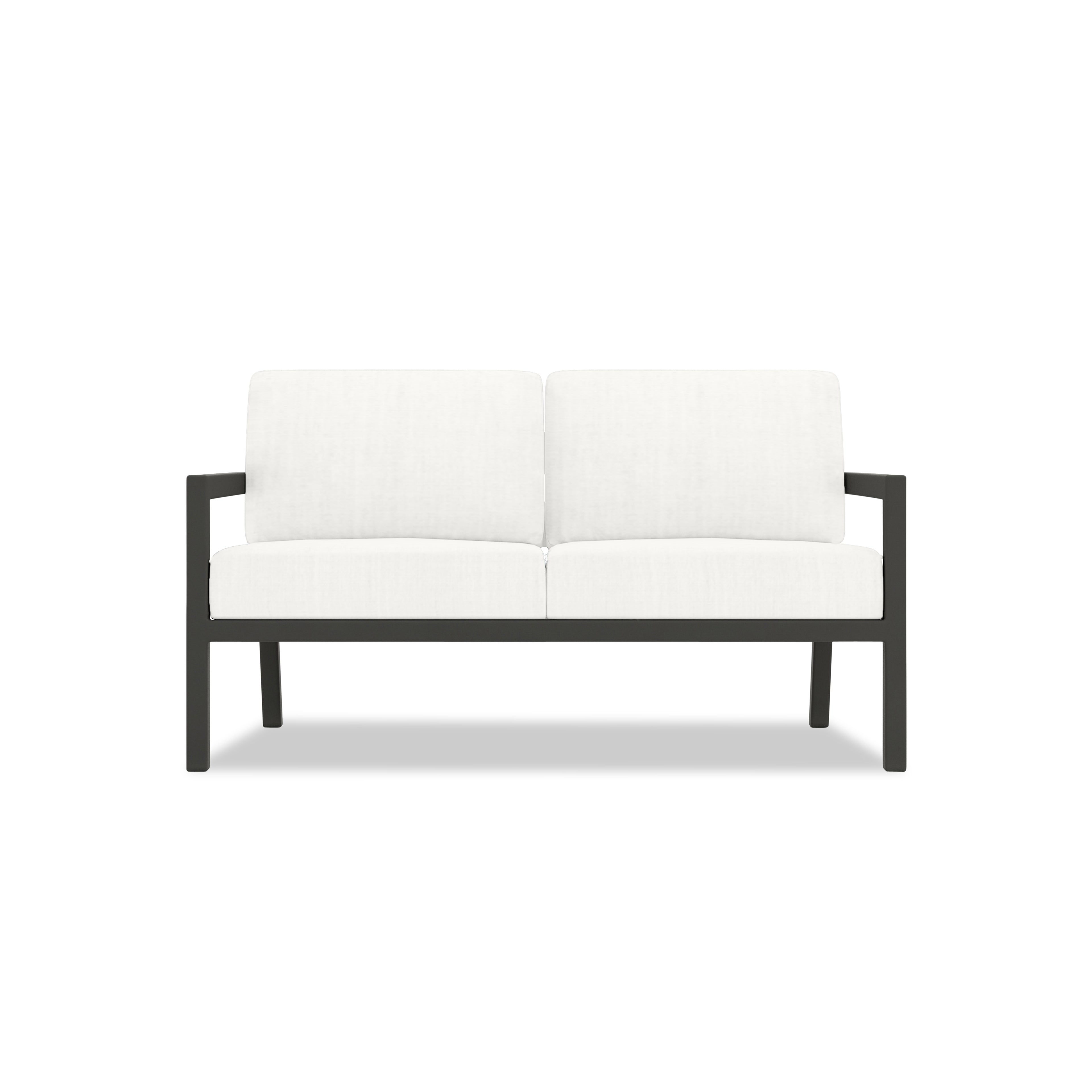Pacifica Loveseat Aluminum#Finish_Slate#Fabric_Canvas Natural