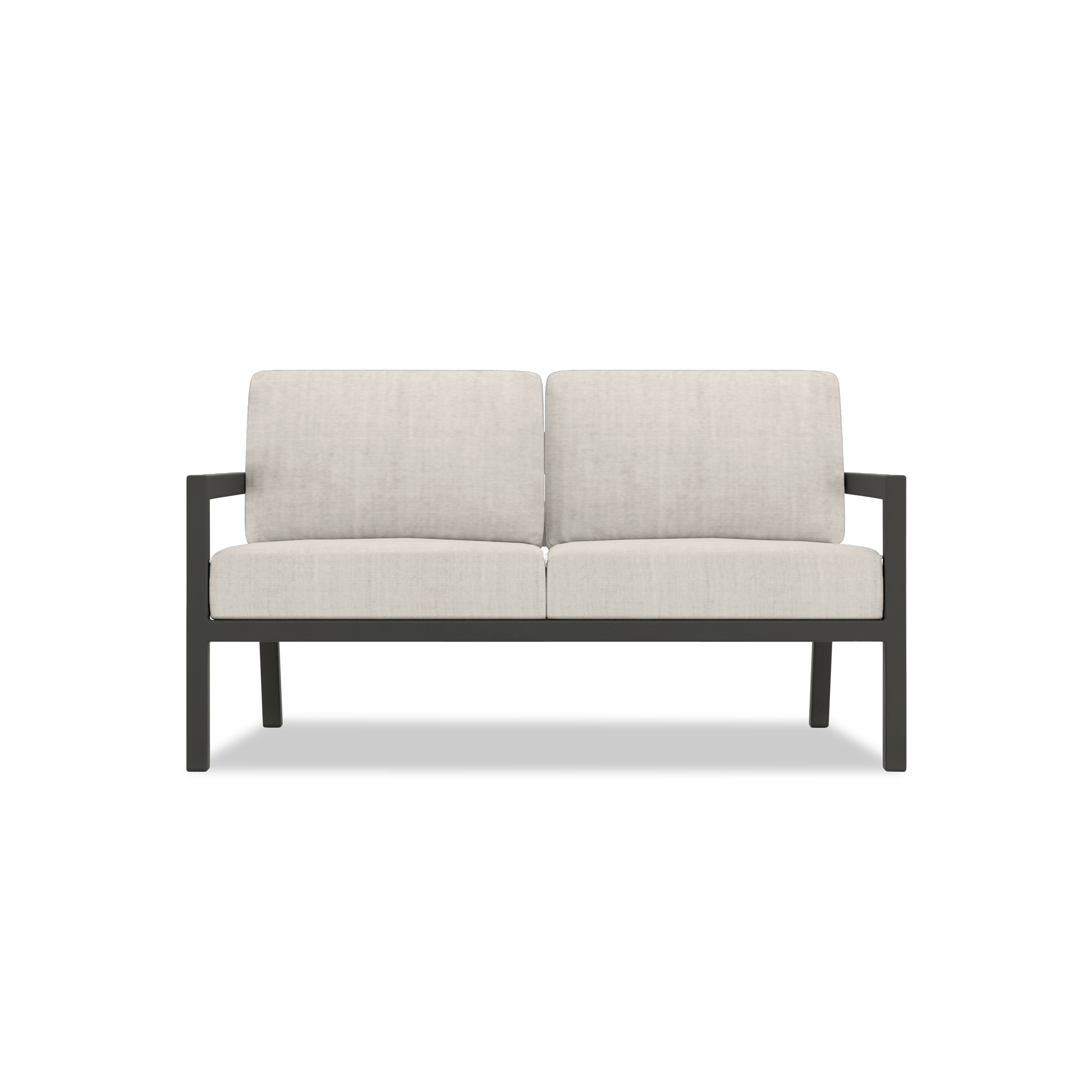 Pacifica Loveseat Aluminum#Finish_Slate#Fabric_Cast Silver