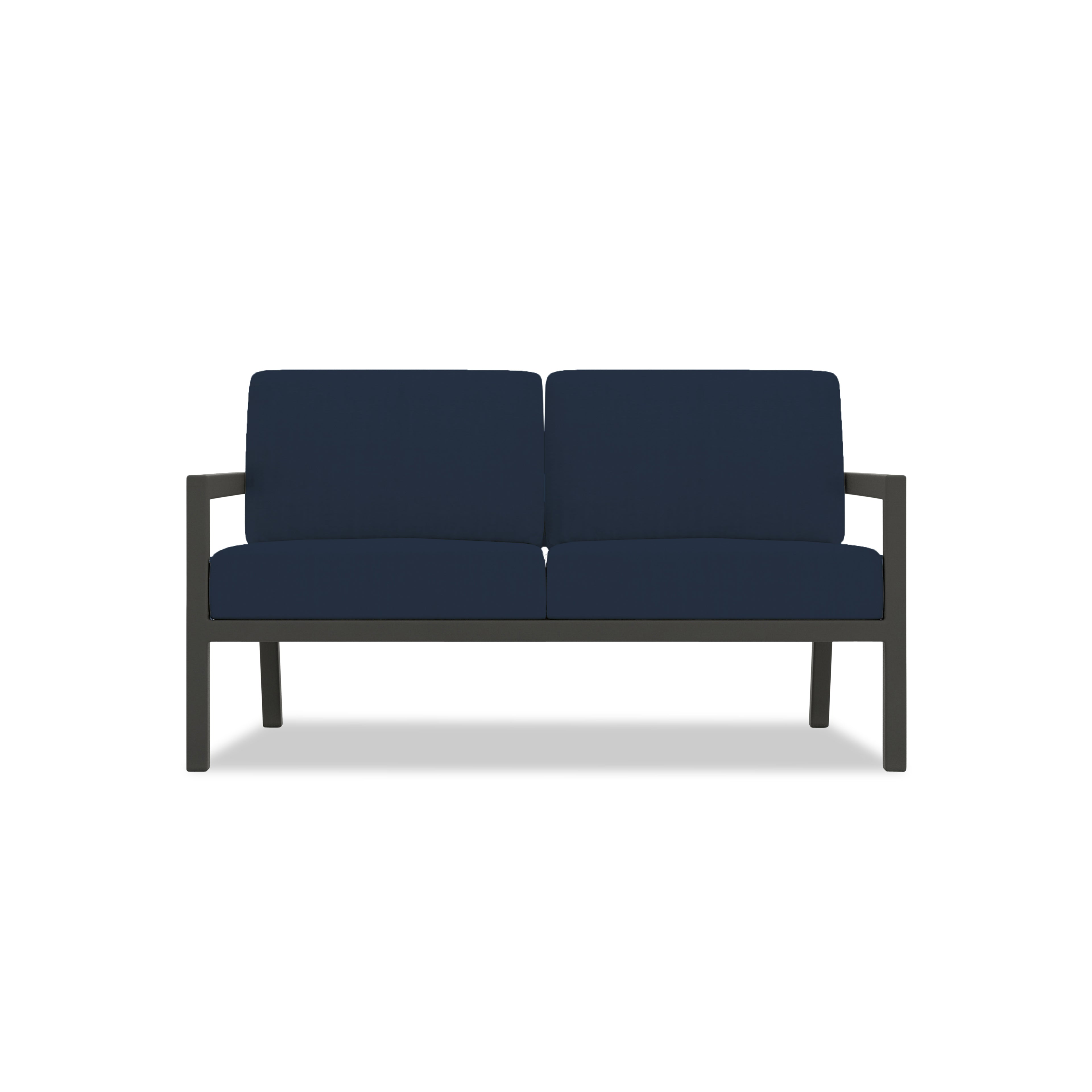 Pacifica Loveseat Aluminum#Finish_Slate#Fabric_Spectrum Indigo