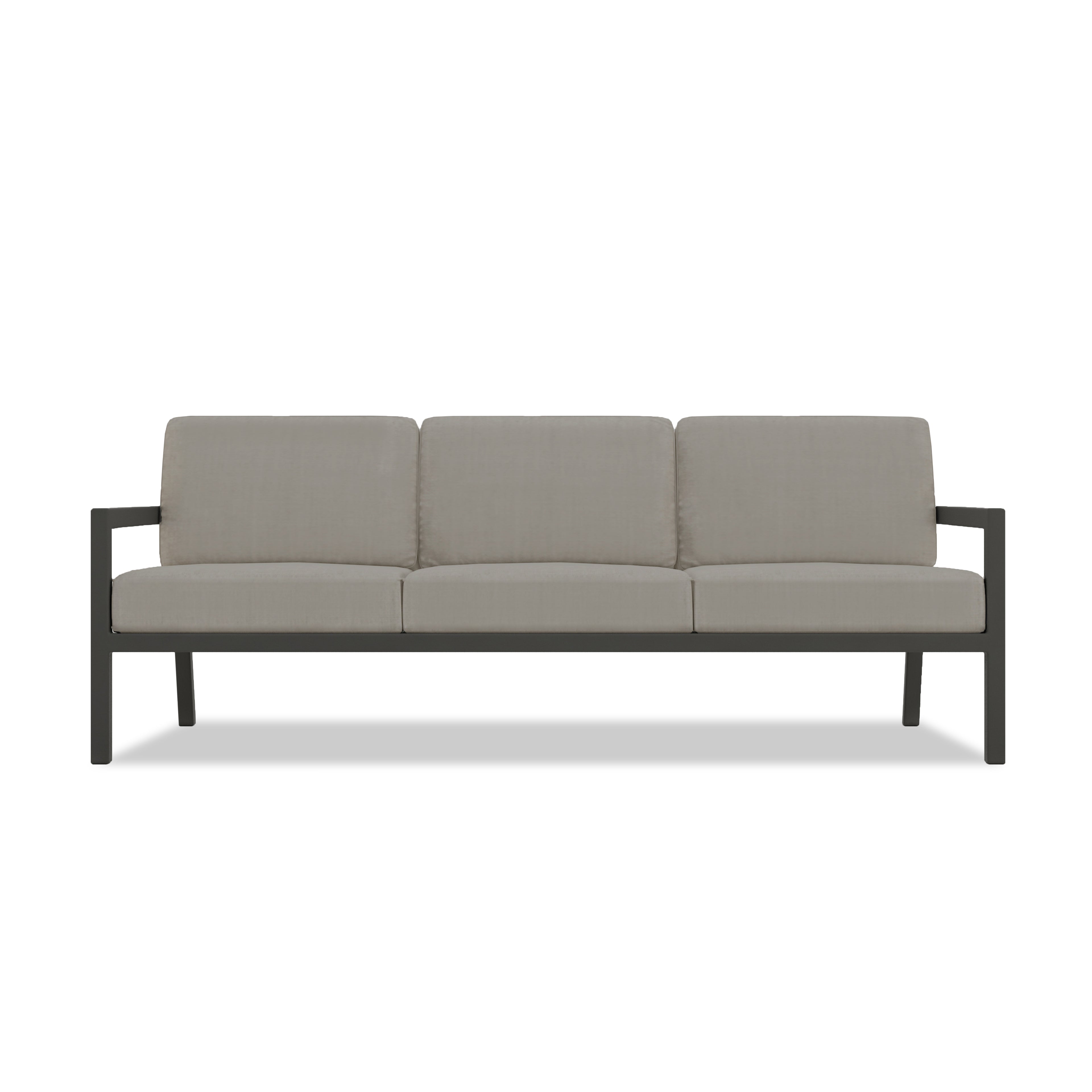Pacifica Aluminum Sofa#Finish_Slate#Fabric_Canvas Charcoal