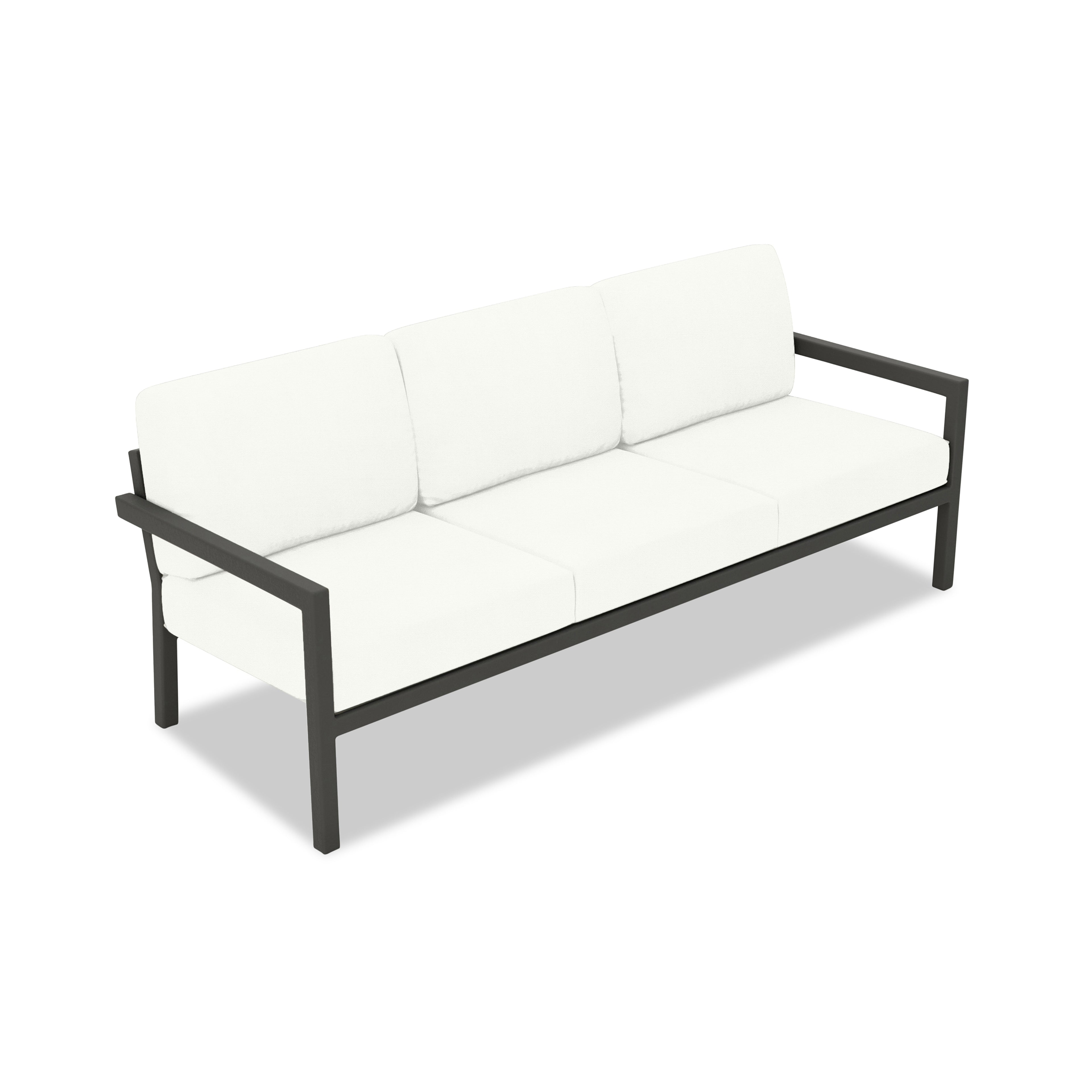 Pacifica Aluminum Sofa#Finish_Slate#Fabric_Canvas Natural