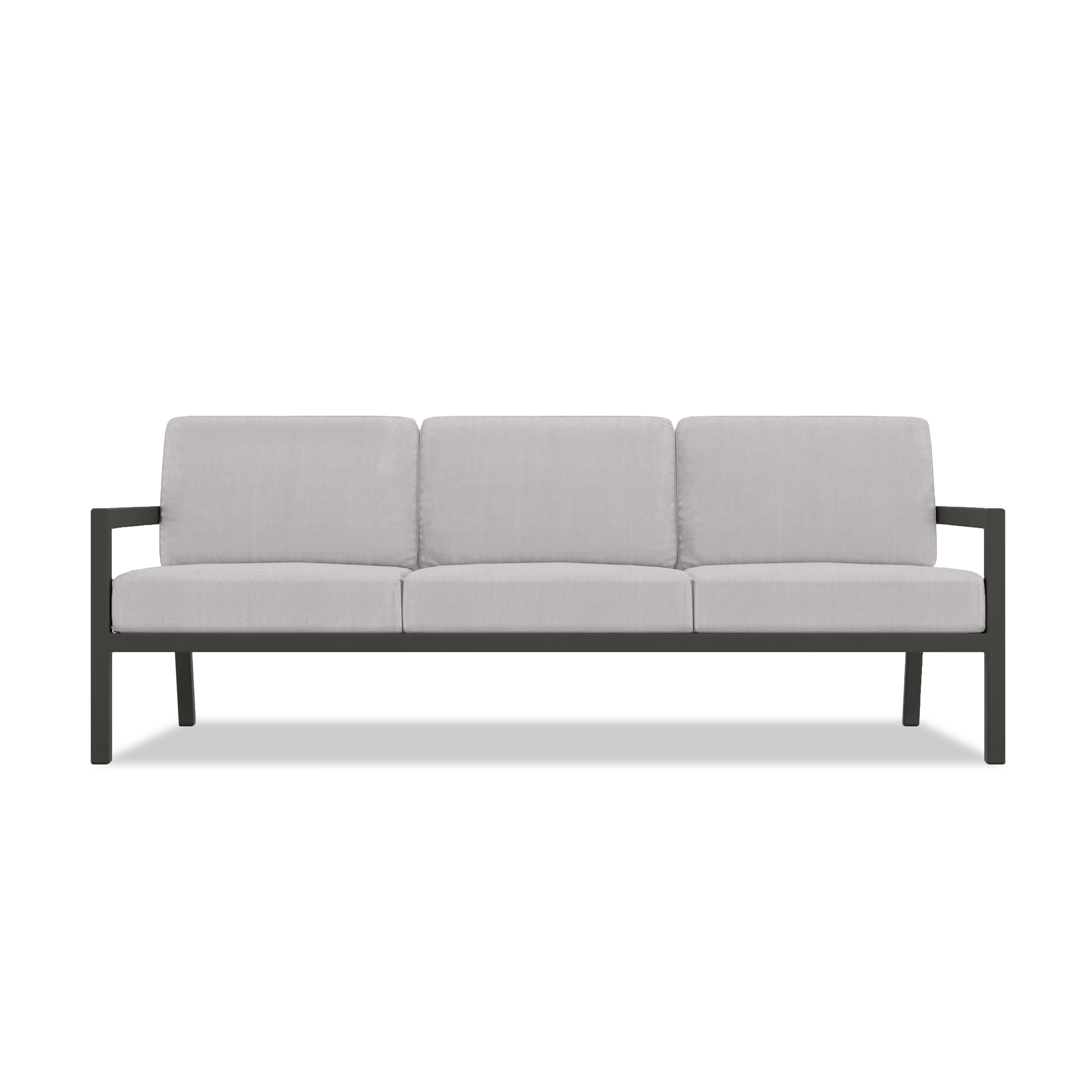 Pacifica Aluminum Sofa#Finish_Slate#Fabric_Cast Silver