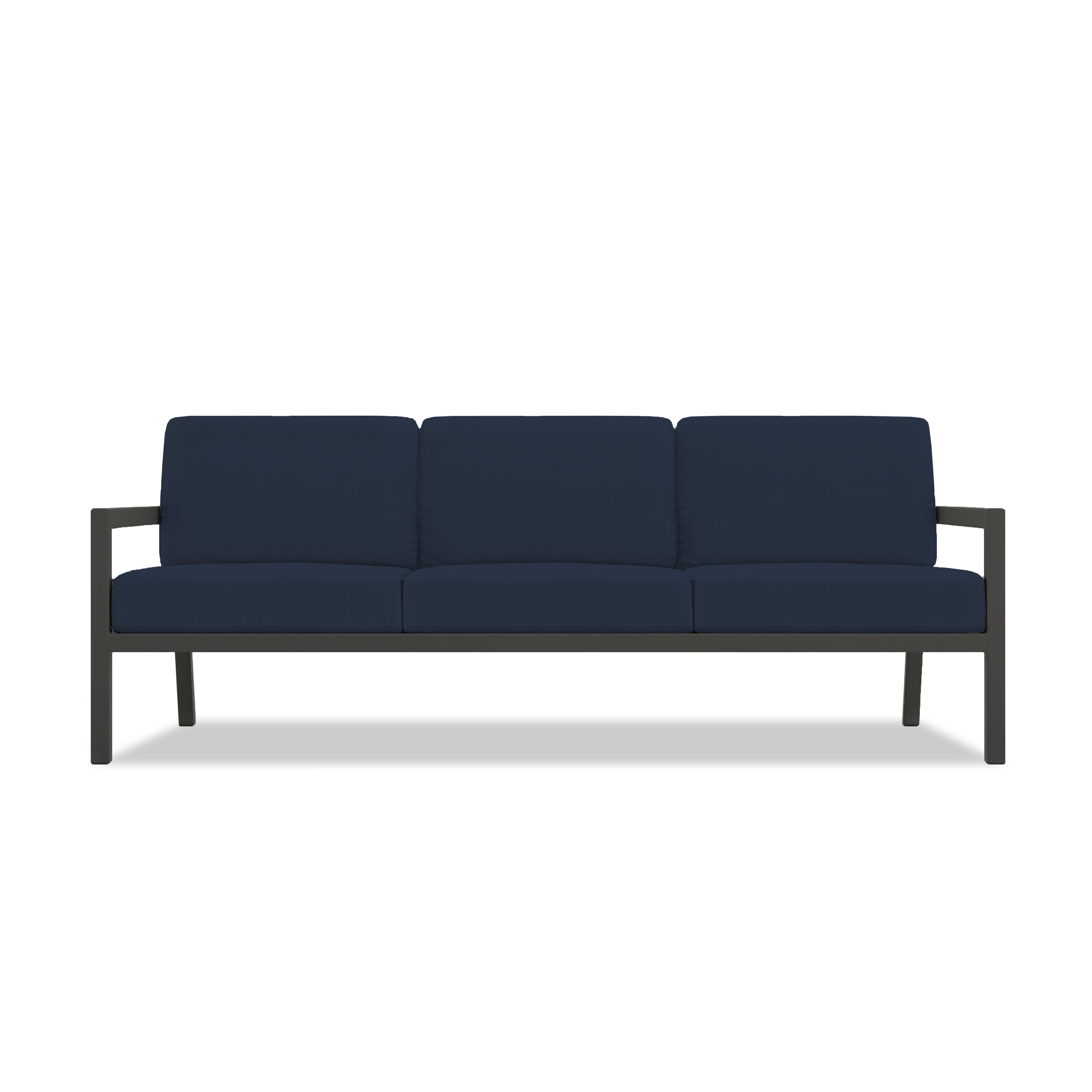 Pacifica Aluminum Sofa#Finish_Slate#Fabric_Spectrum Indigo
