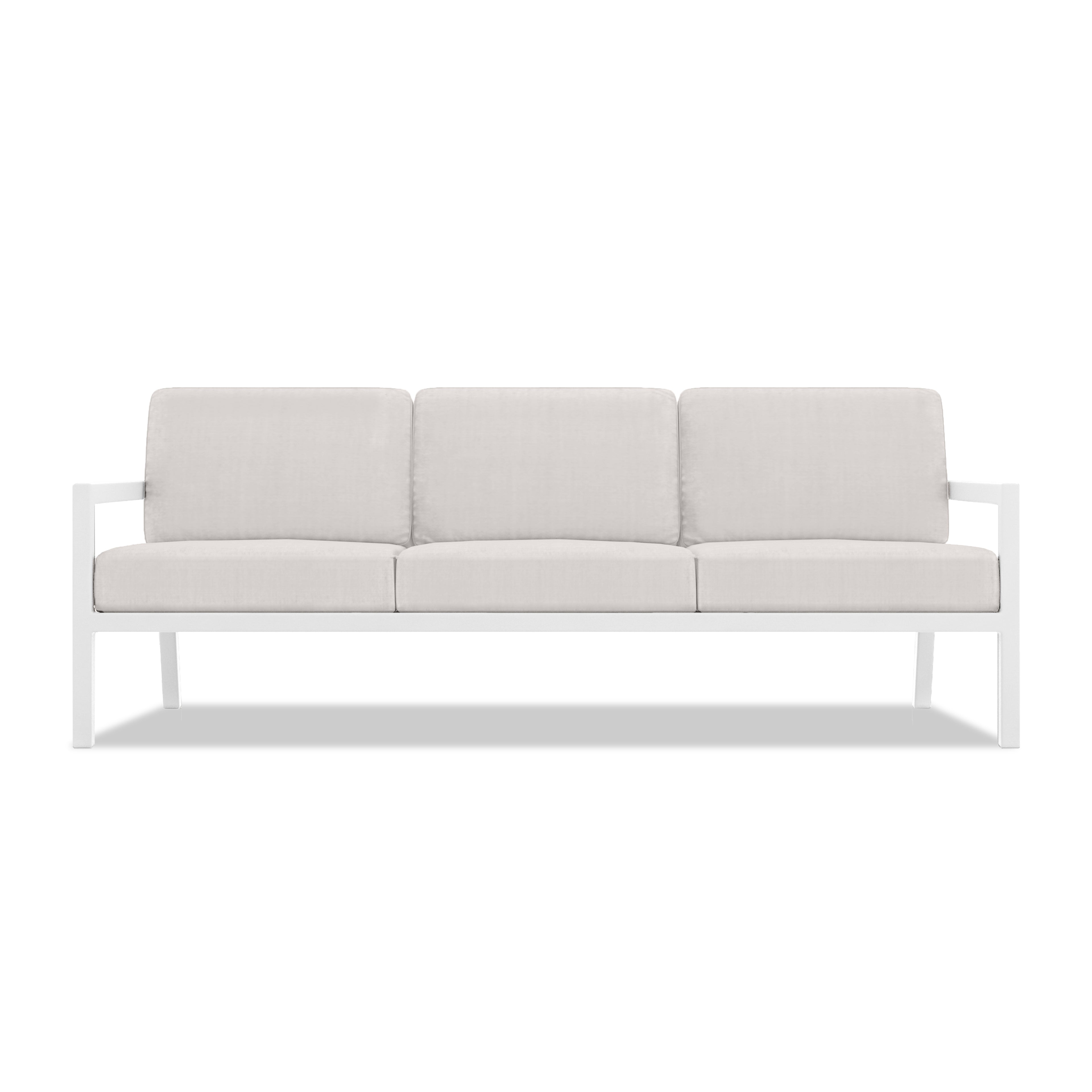 Pacifica 3 Piece Sofa Loveseat Set#Finish_White#Fabric_Cast Silver