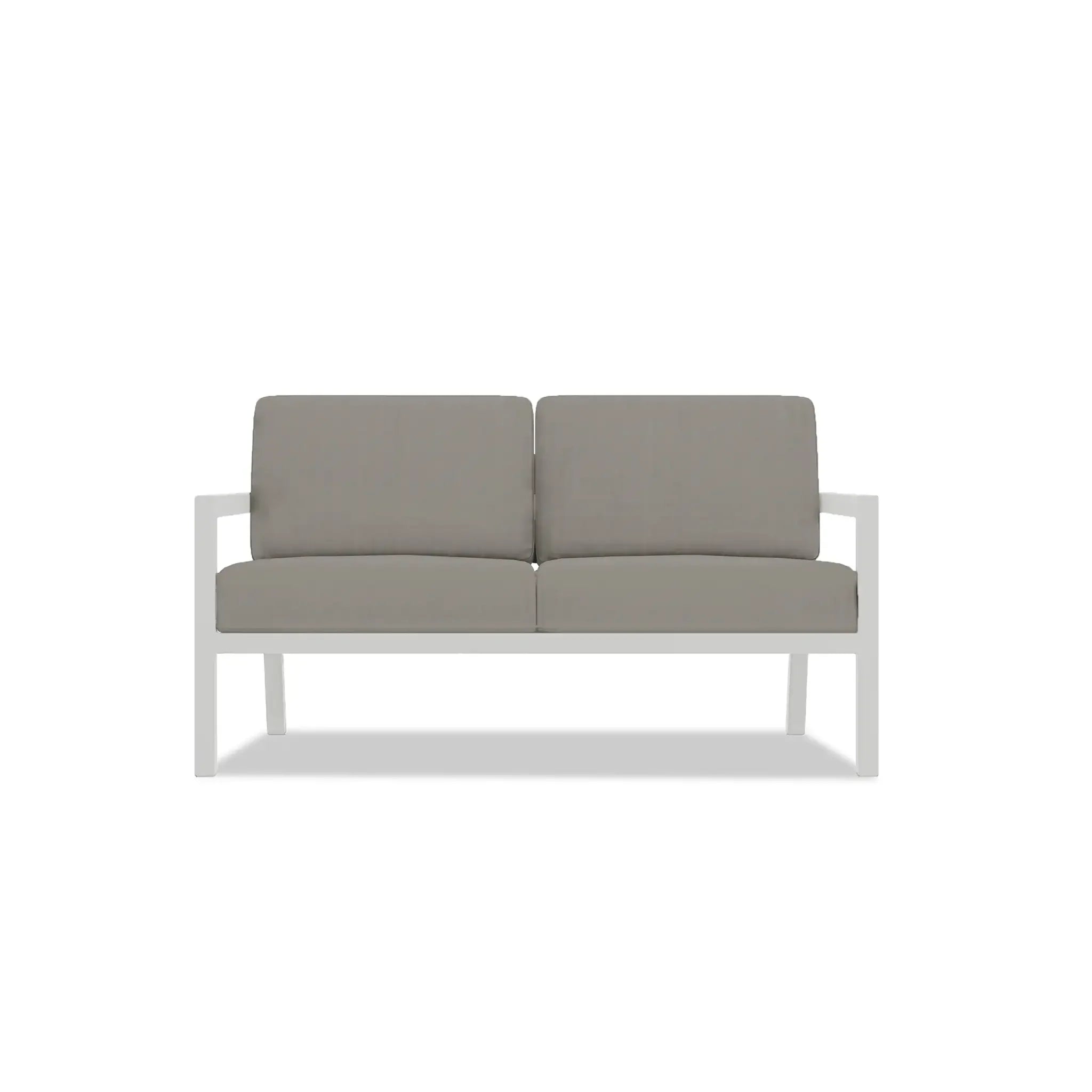 Pacifica Loveseat Aluminum#Finish_White#Fabric_Canvas Charcoal