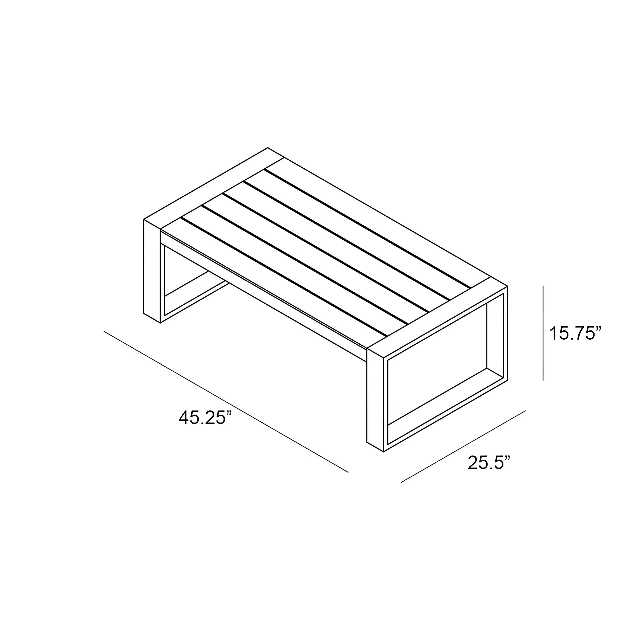 Portal Aluminum Rectangular Coffee Table
