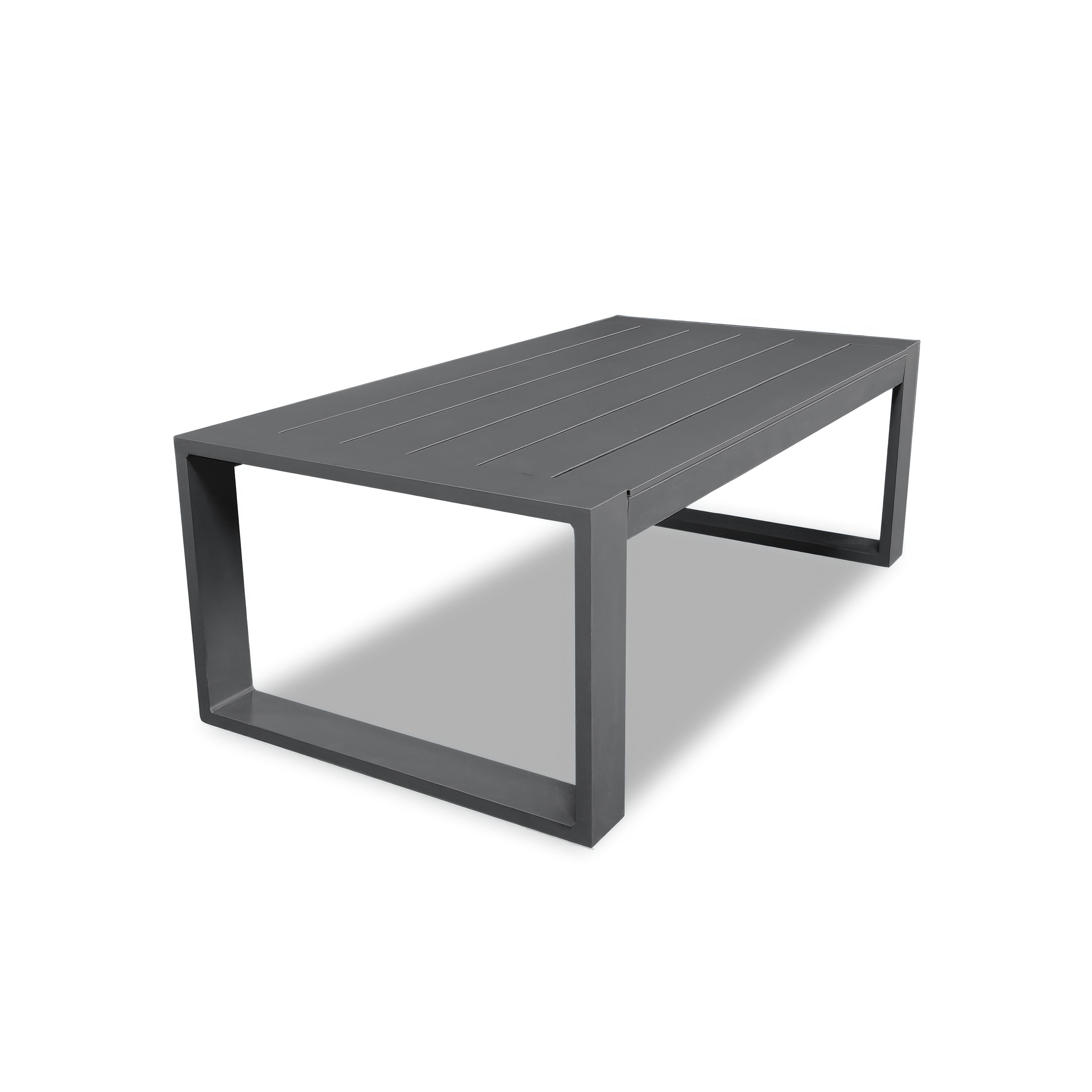 Portal Aluminum Rectangular Coffee Table#Finish_Slate