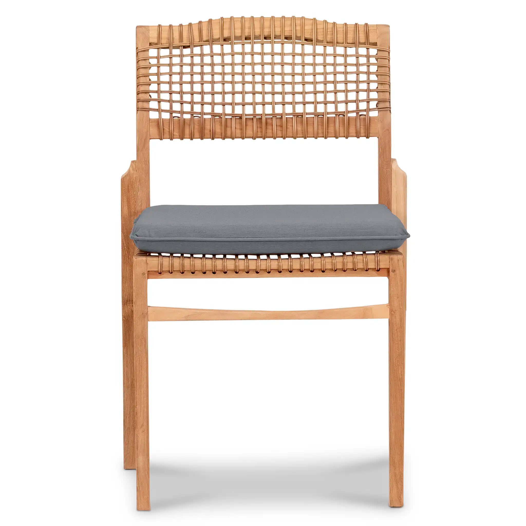 Sands Teak Dining Side Chair#Fabric_Canvas Charcoal