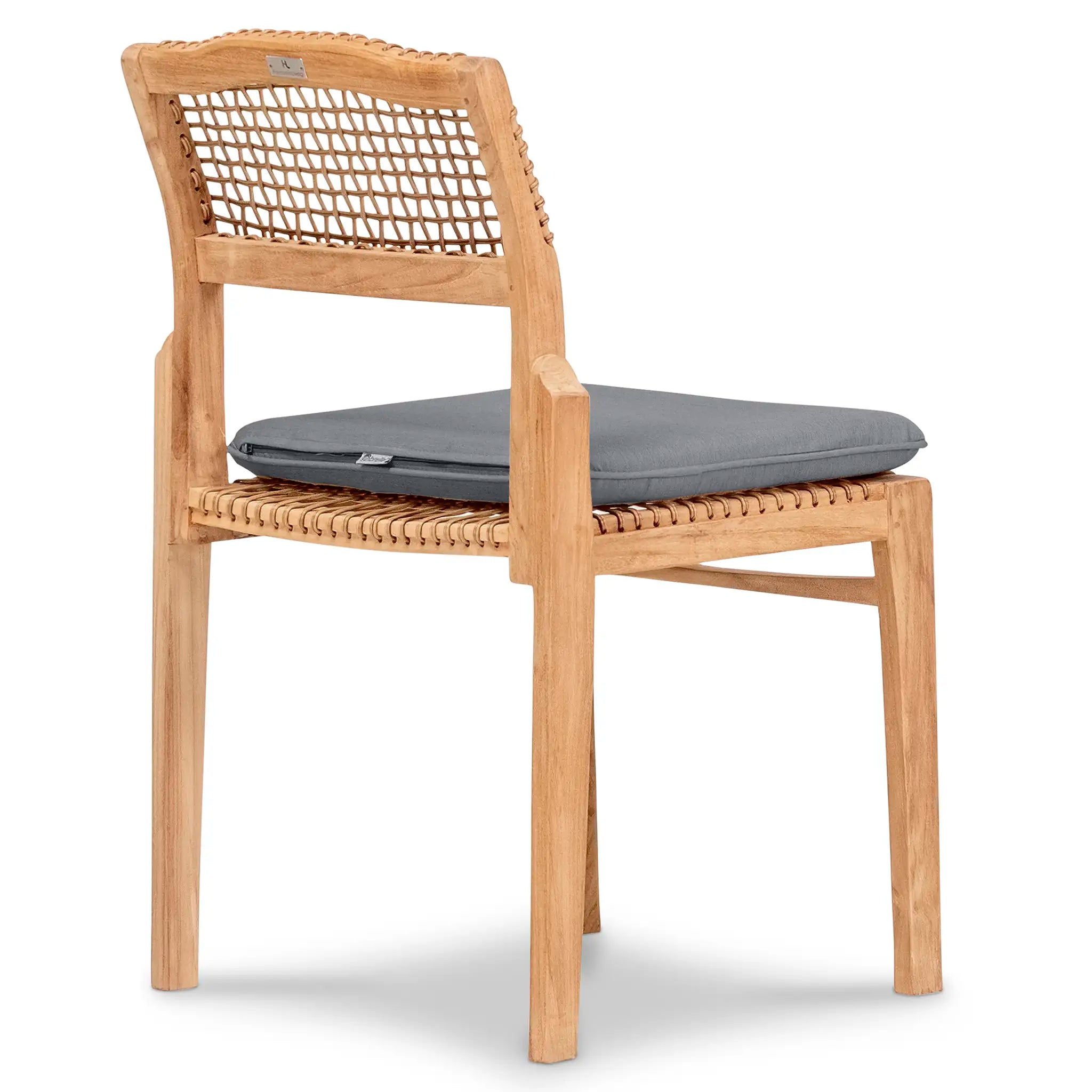 Sands Teak Dining Side Chair#Fabric_Canvas Charcoal