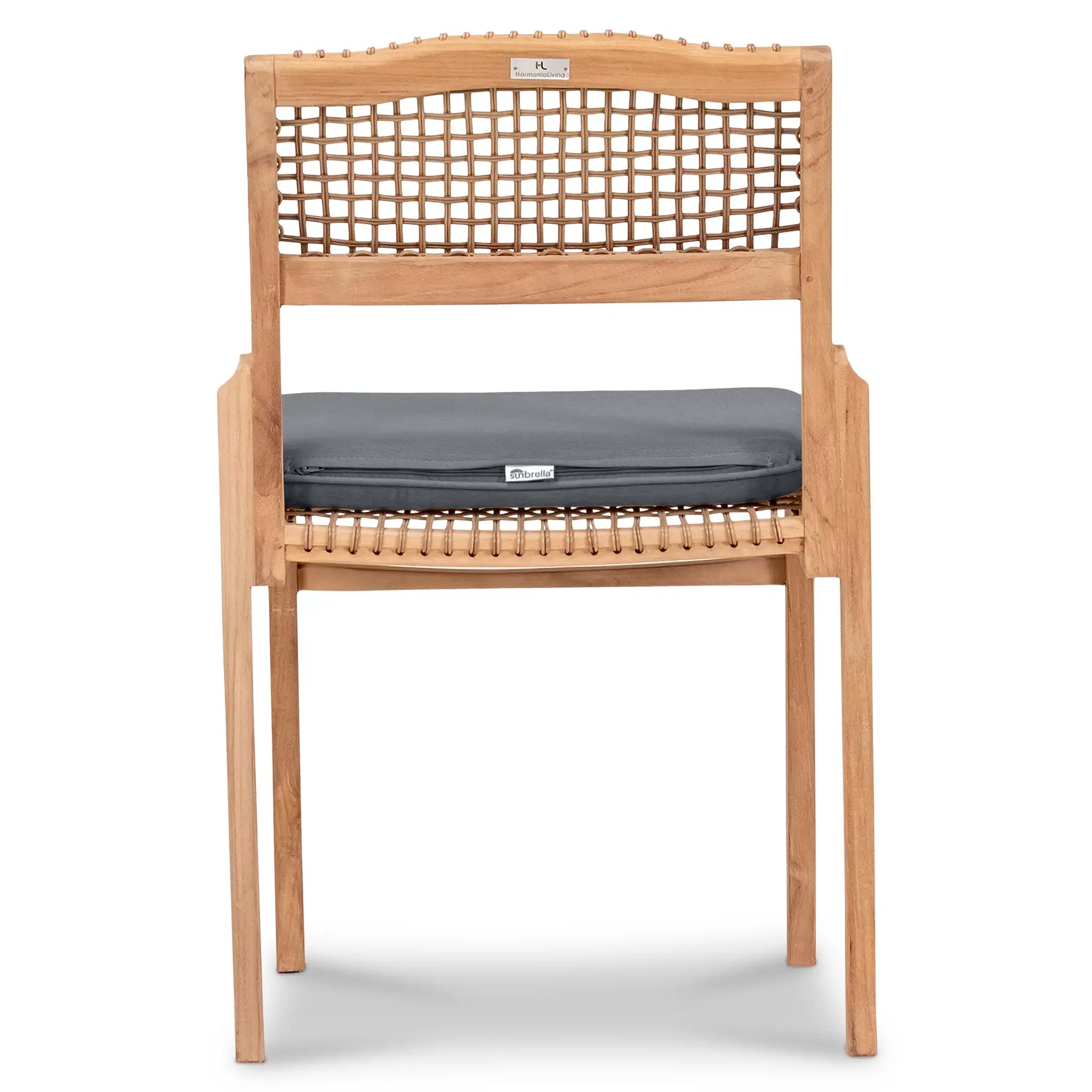 Sands Teak Dining Side Chair#Fabric_Canvas Charcoal
