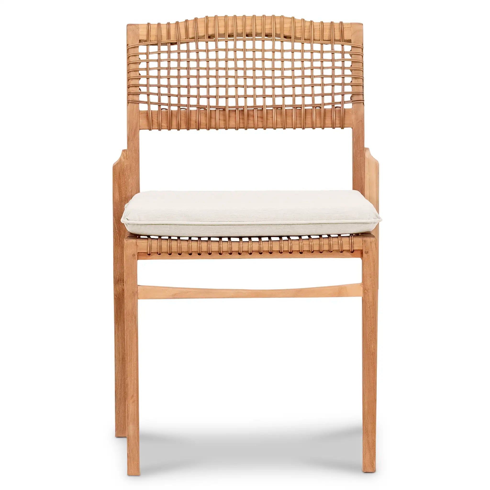 Sands Teak Dining Side Chair#Fabric_Canvas Natural