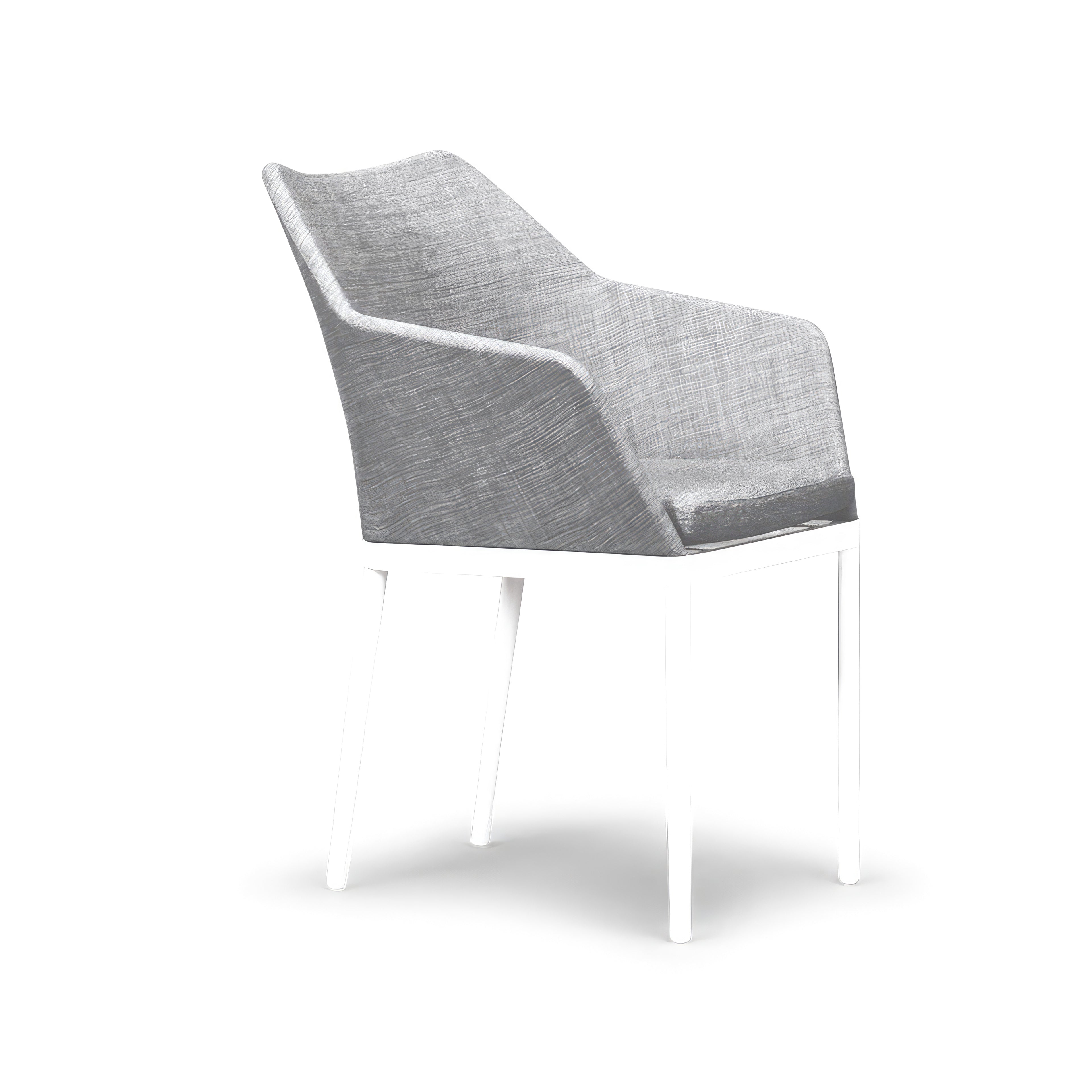 Harmonia Living Tailor Aluminum Dining Chair#Finish_White