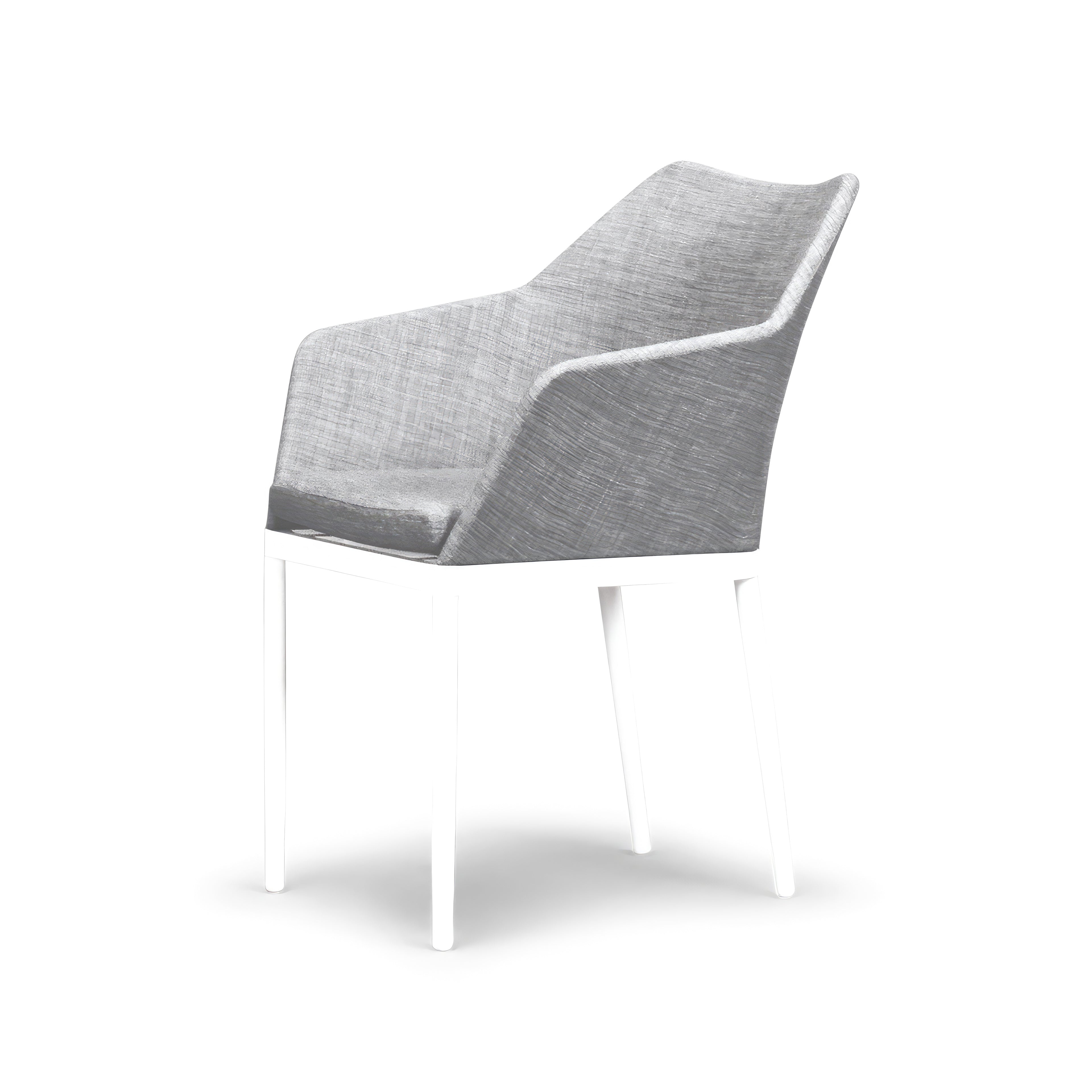 Harmonia Living Tailor Aluminum Dining Chair#Finish_White