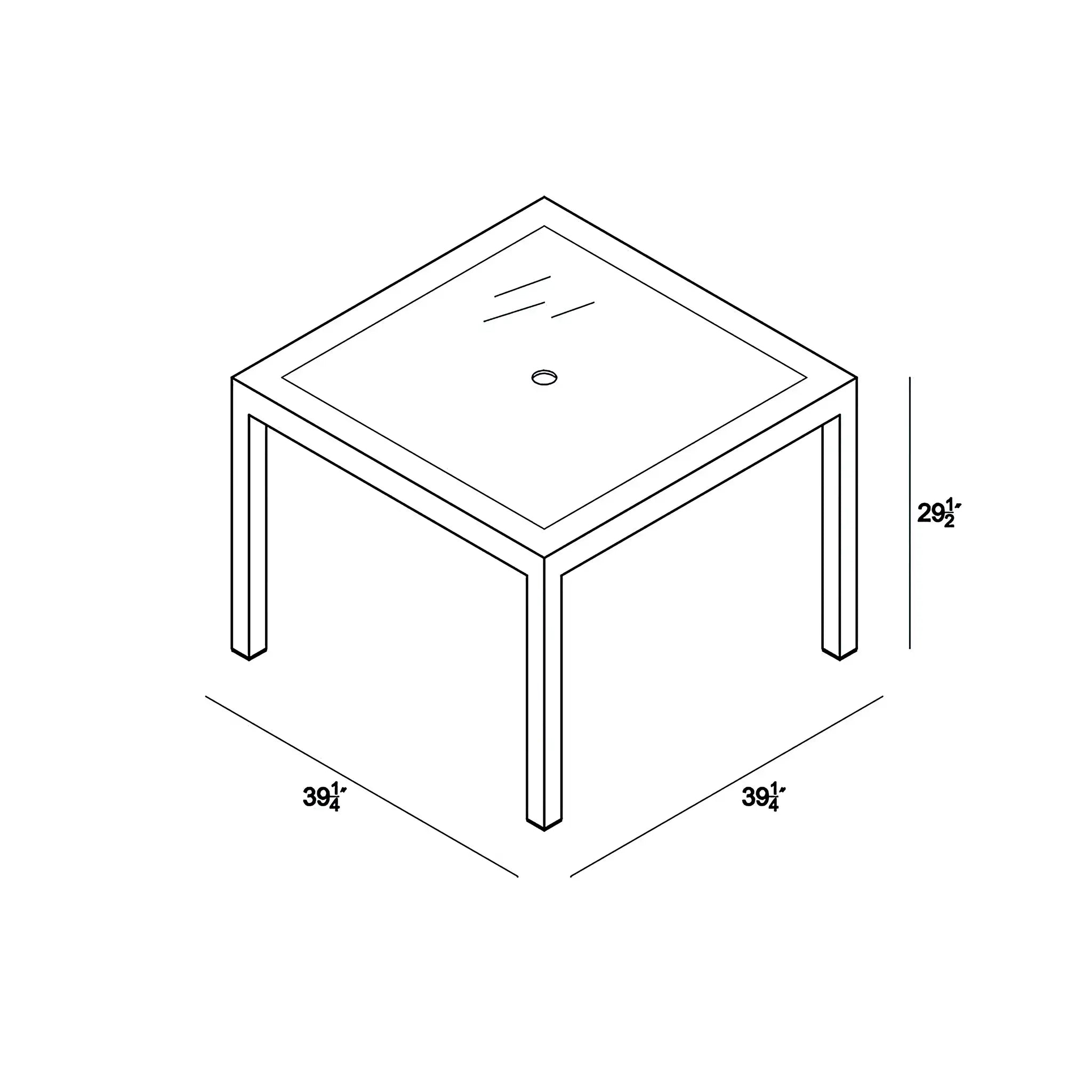 Harmonia Living Urbana 4-Seat Aluminum Square Dining Table 4