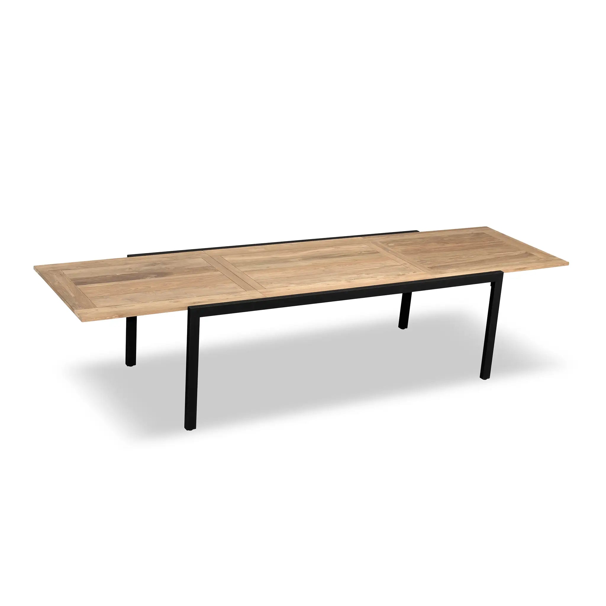 Harmonia Living Lift Communal 8 Seat Aluminum Extendable Reclaimed Teak Dining Set 6
