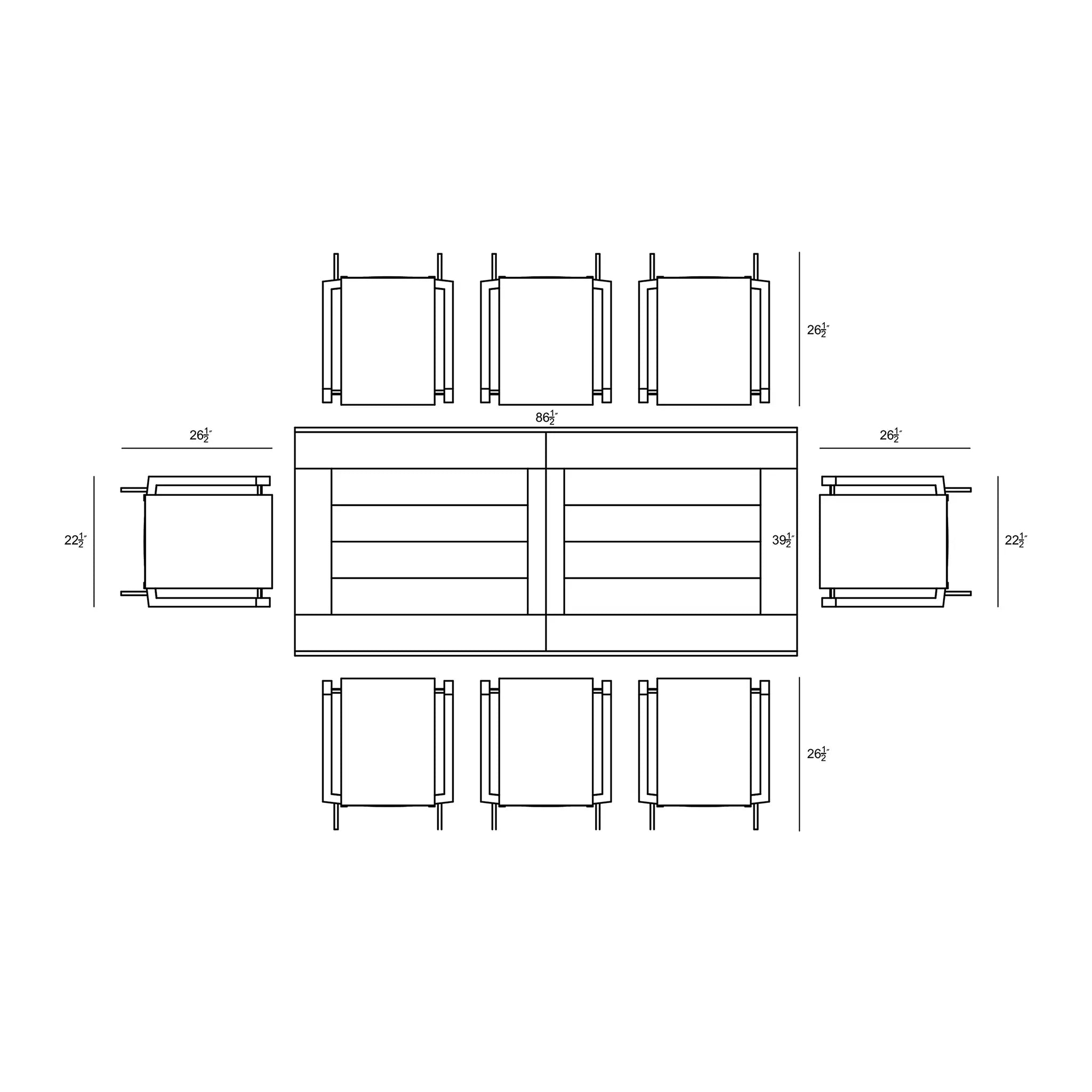 Harmonia Living Lift Communal 8 Seat Aluminum Extendable Reclaimed Teak Dining Set 8