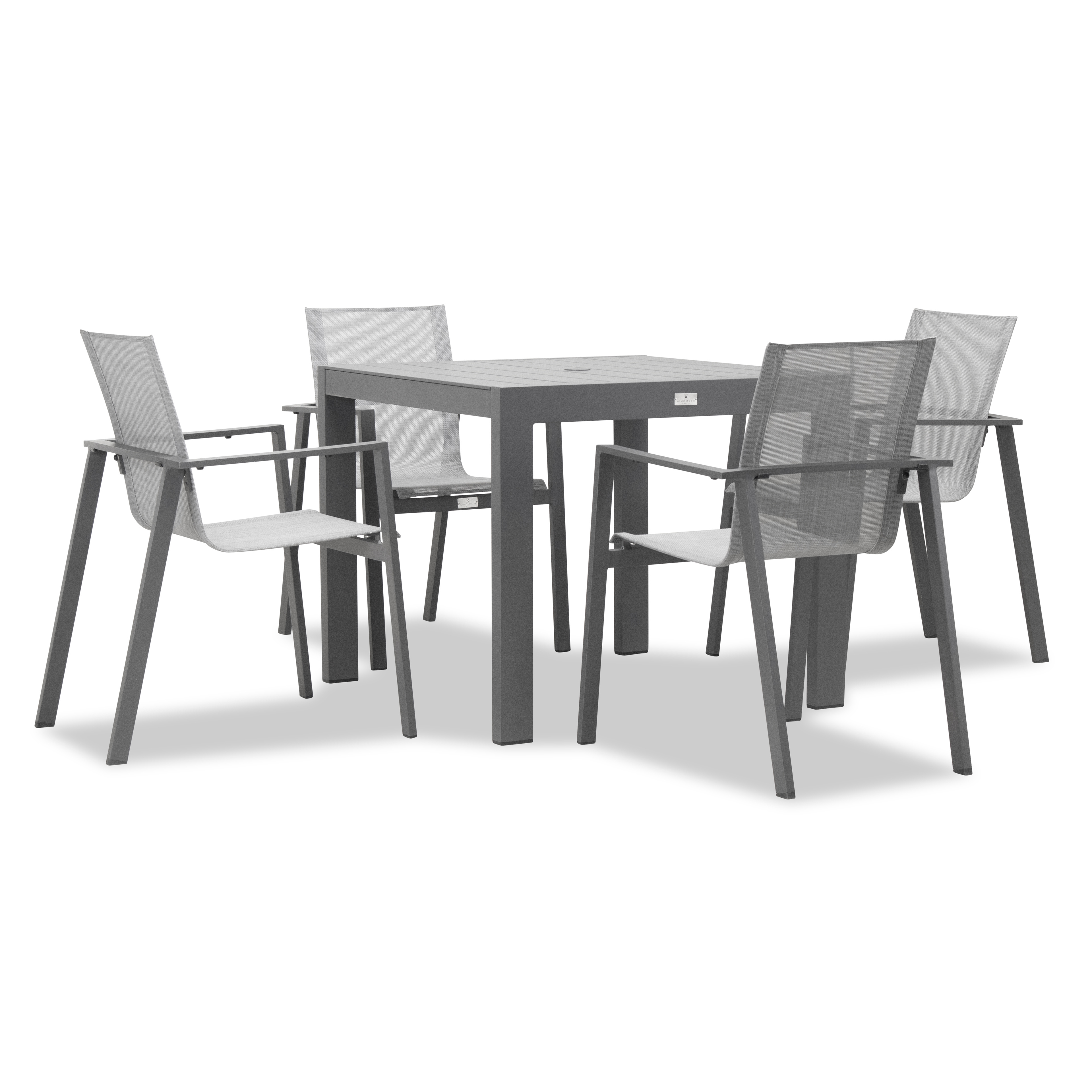 Lift Classic 4 Seat Aluminum Dining Set#Finish_Slate