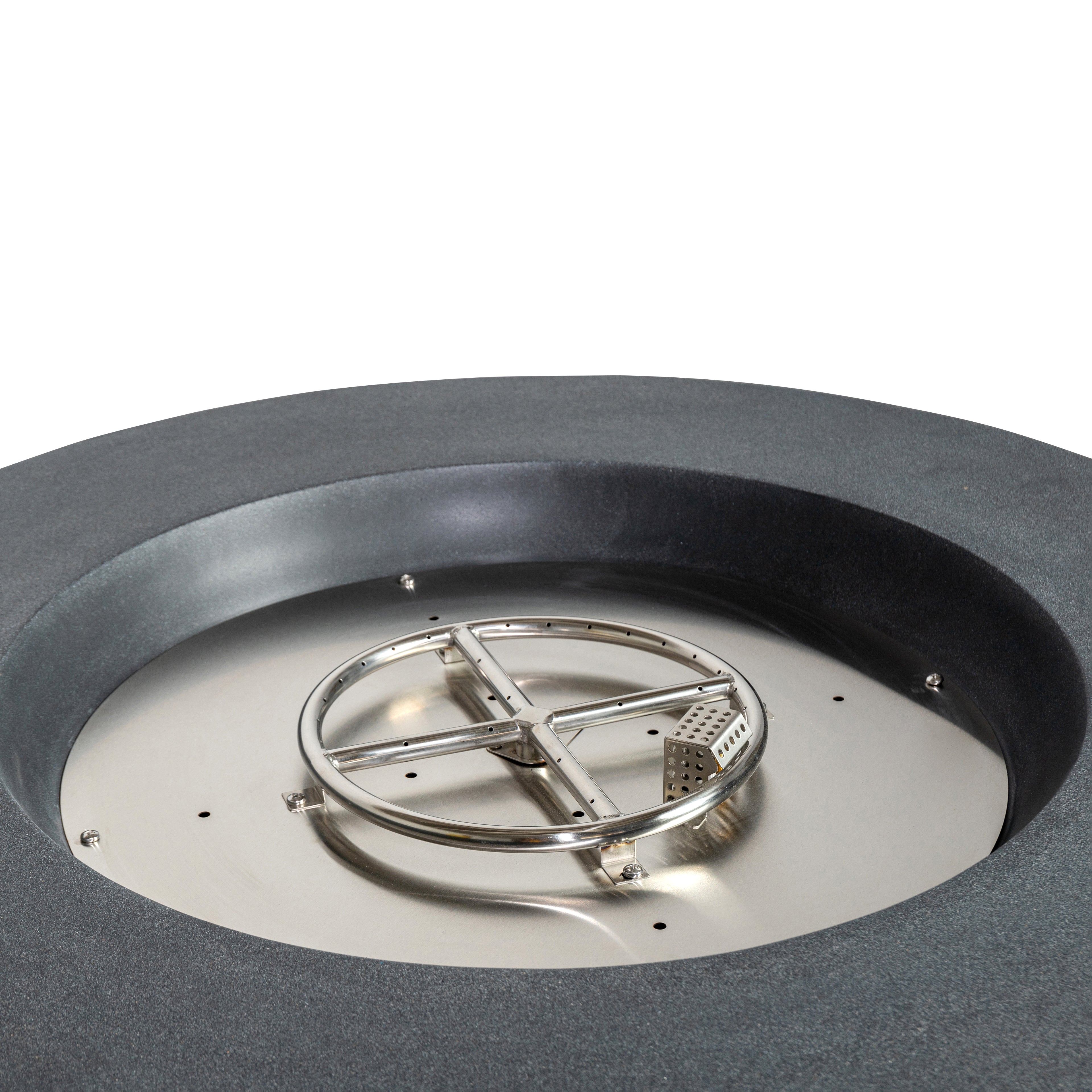 Mason 42" Round Concrete Propane Gas Fire Pit with Access Door - Graphite