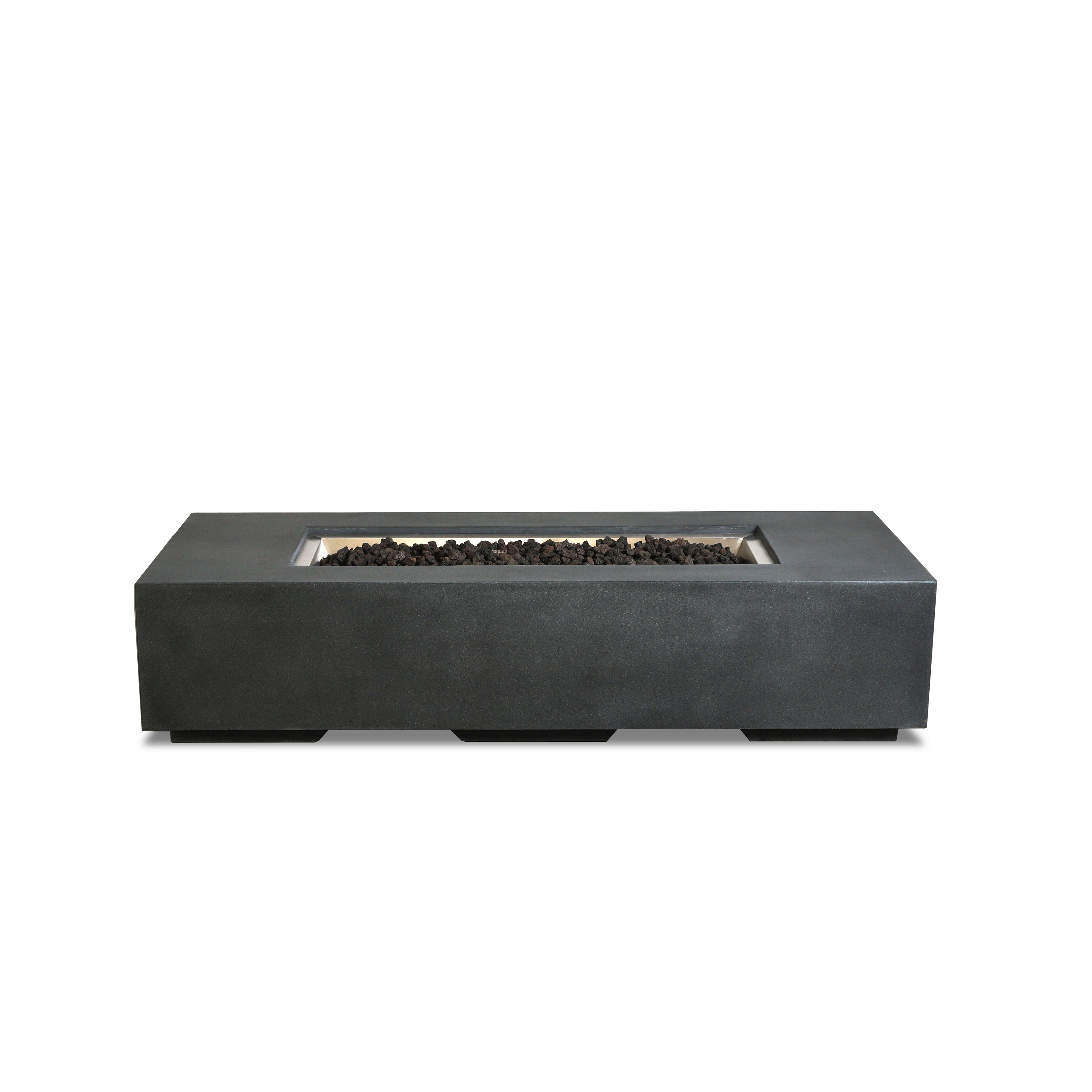 Mason 72" Rectangular Gas Fire Pit#Finish_Graphite