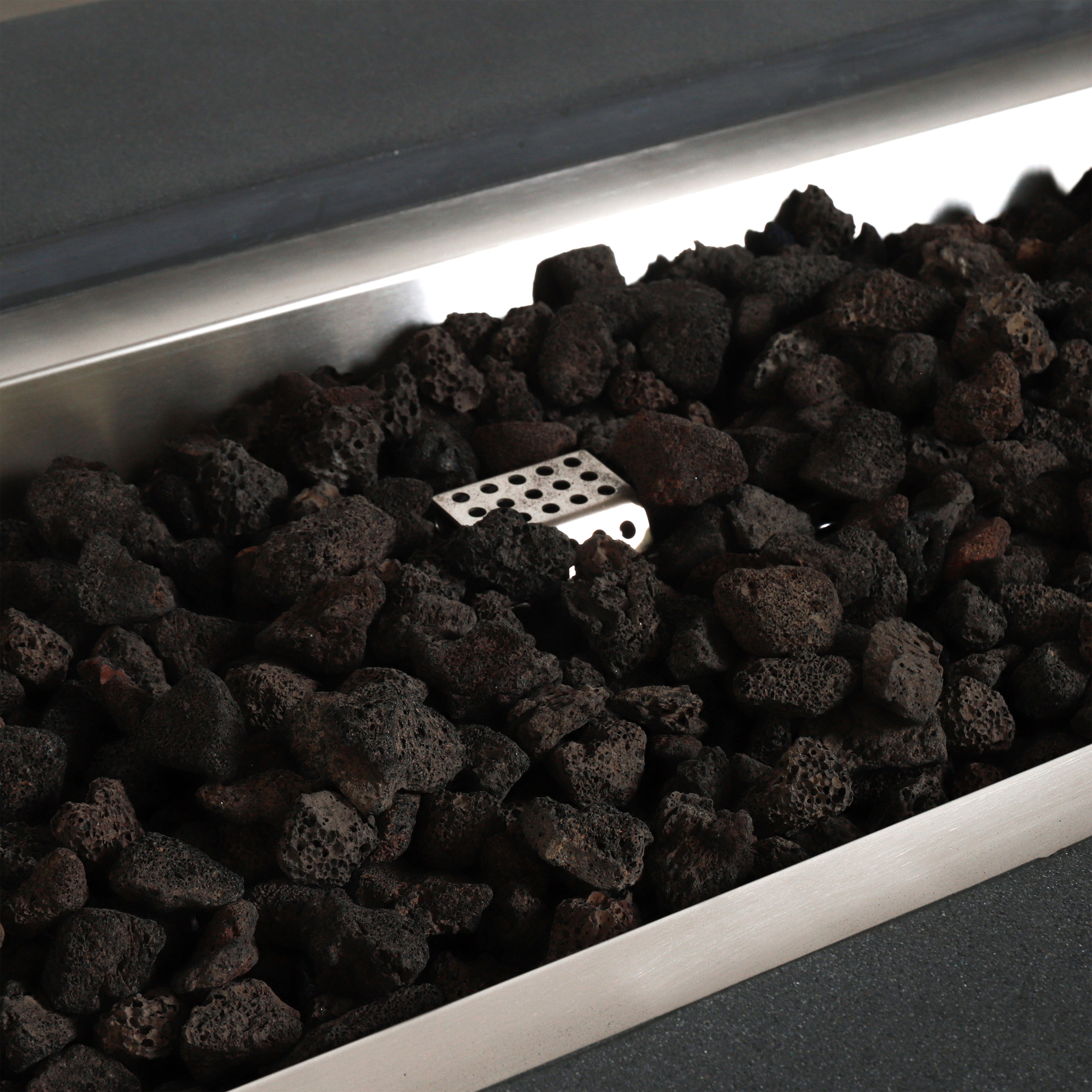 Mason 72" Rectangular Gas Fire Pit#Finish_Graphite
