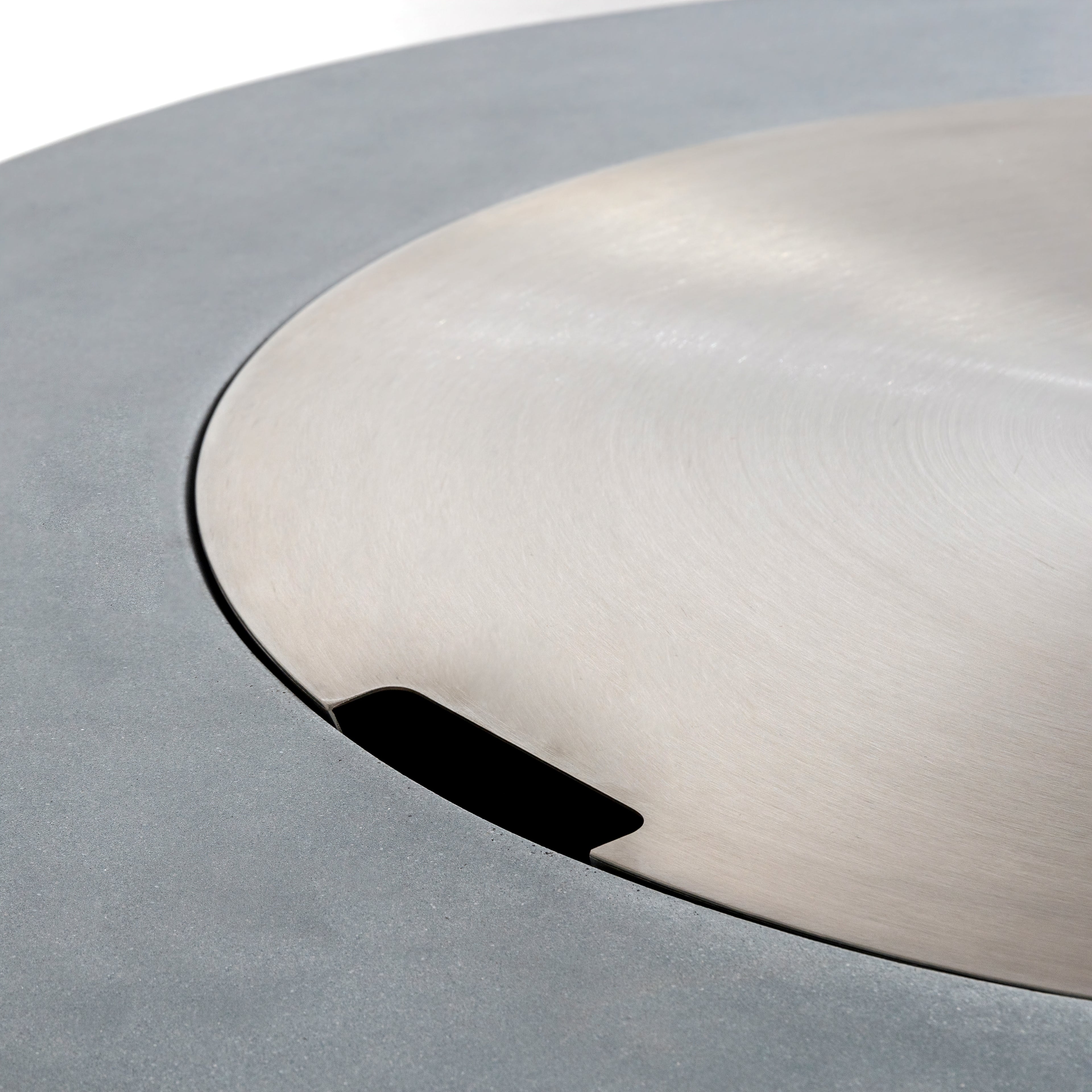 Mason 42" Round Concrete Propane Gas Fire Pit with Access Door#Finish_Natural Gray